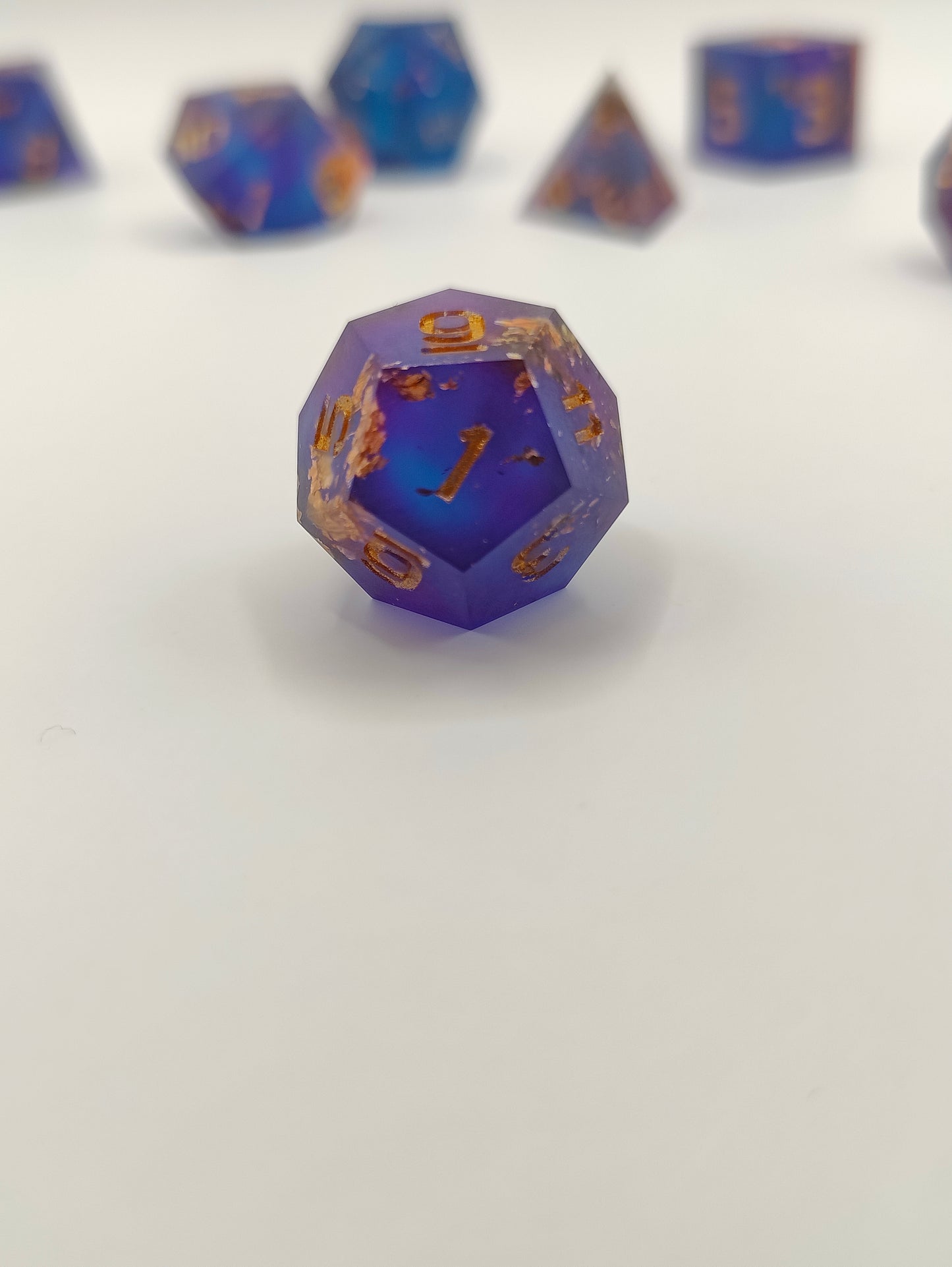 Handmade dice set: Sunken treasure, matte finish