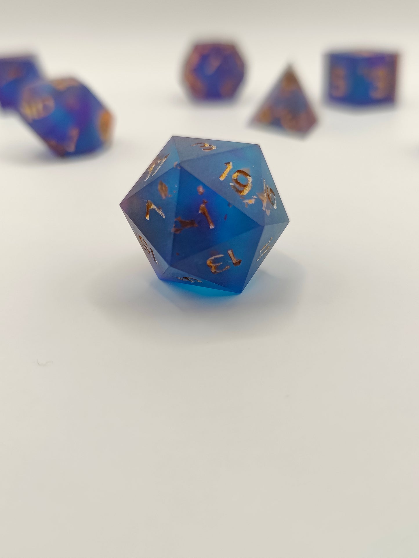 Handmade dice set: Sunken treasure, matte finish