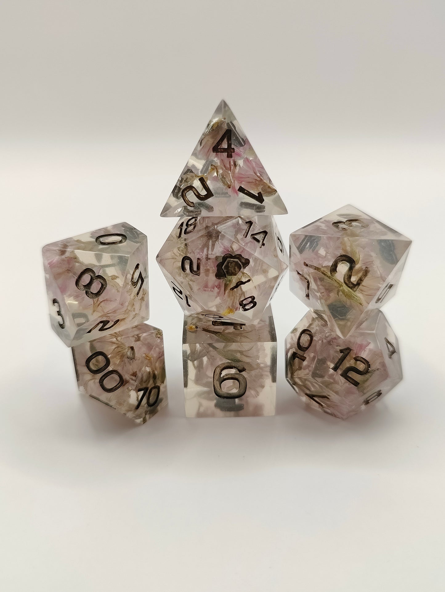 Handmade dice set: Kore's garden