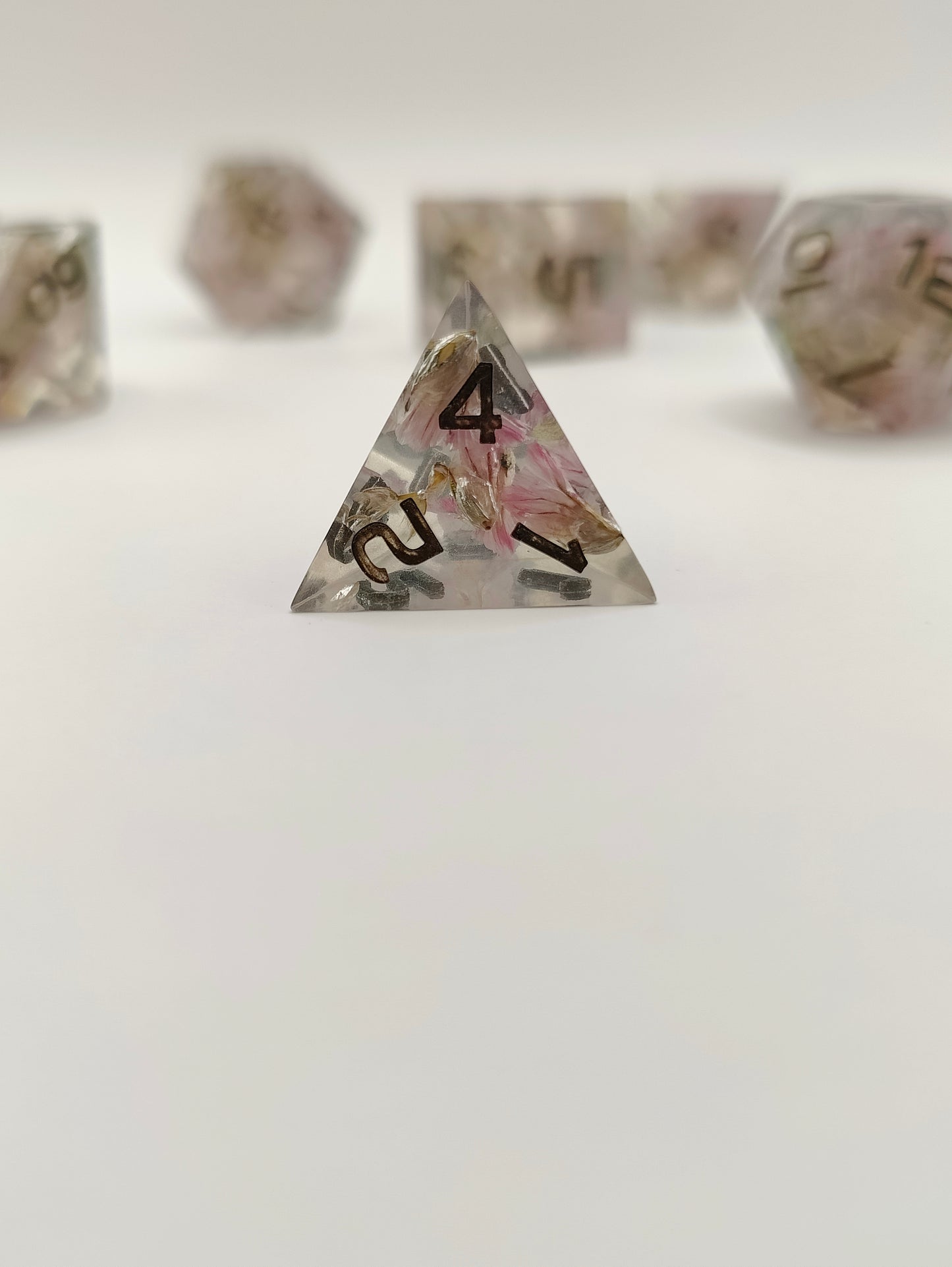 Handmade dice set: Kore's garden