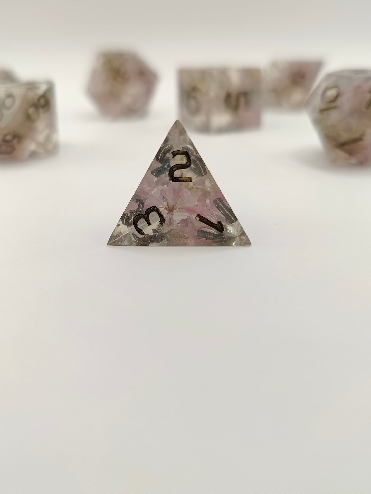 Handmade dice set: Kore's garden