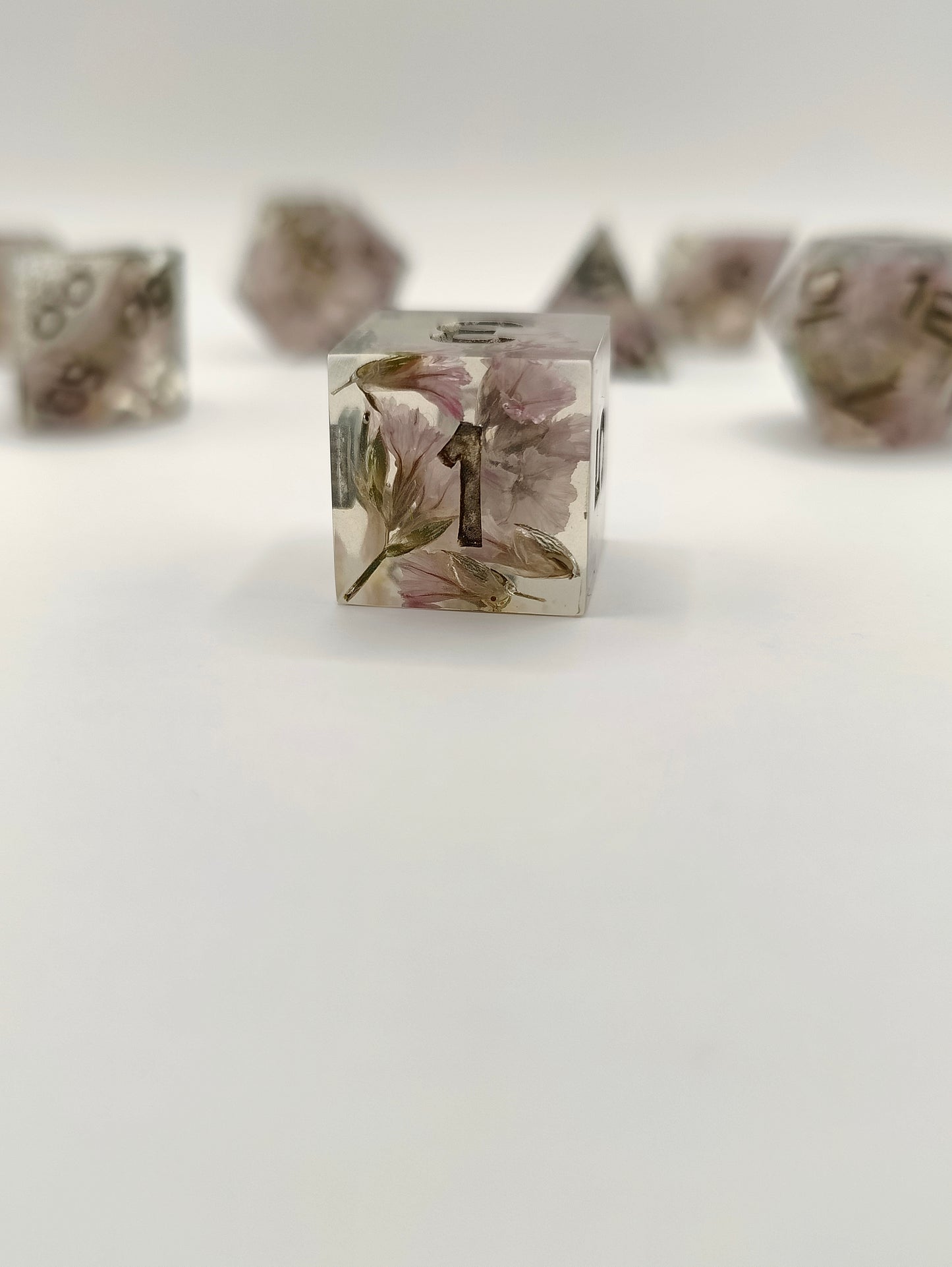 Handmade dice set: Kore's garden