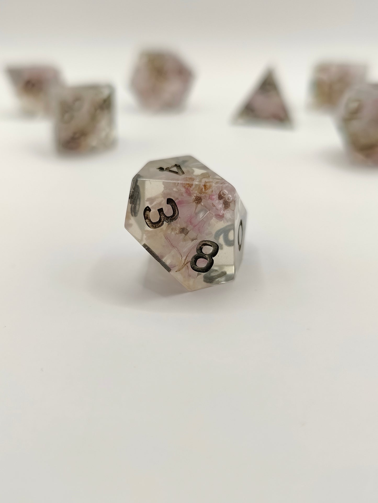 Handmade dice set: Kore's garden