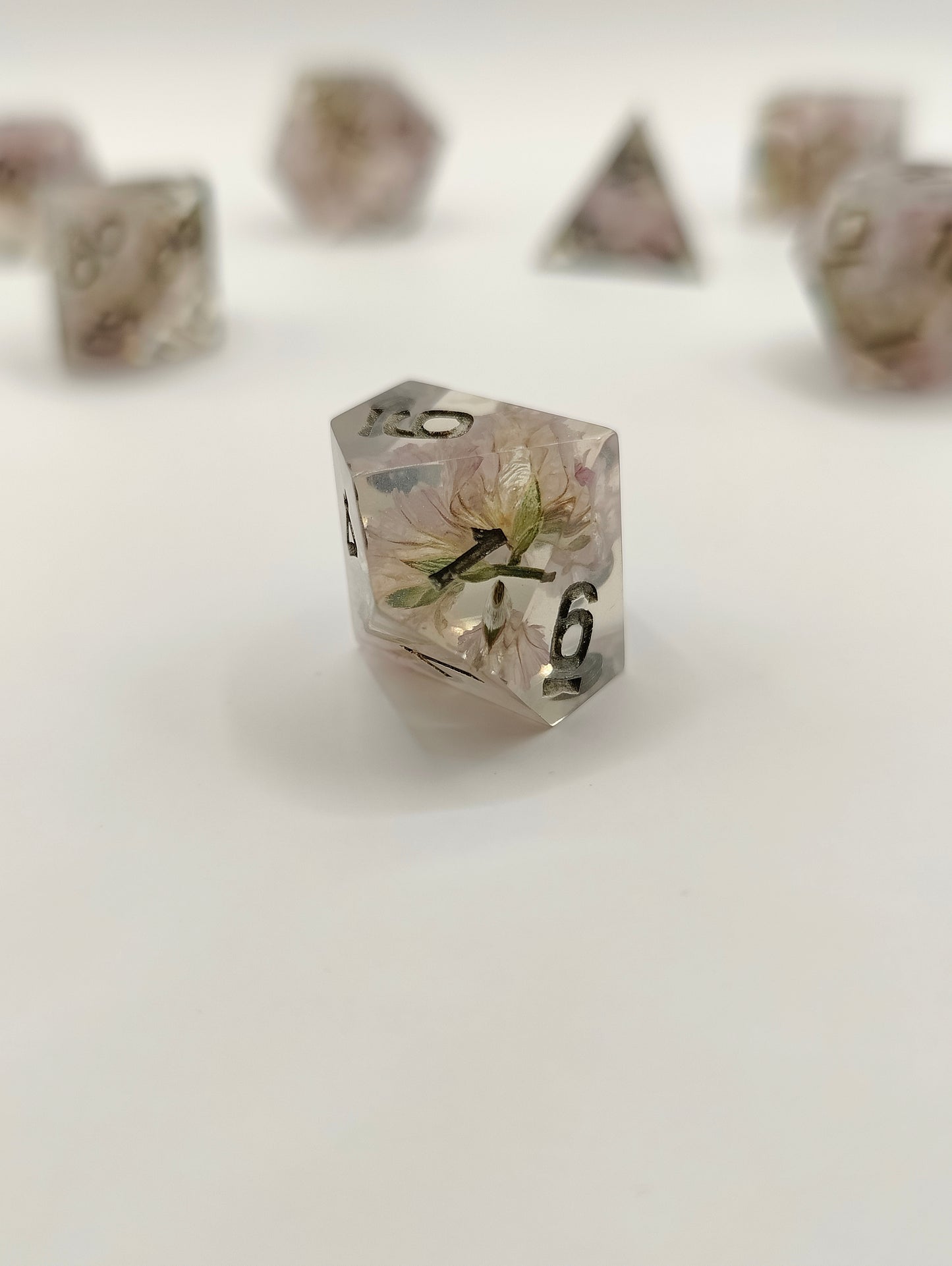 Handmade dice set: Kore's garden