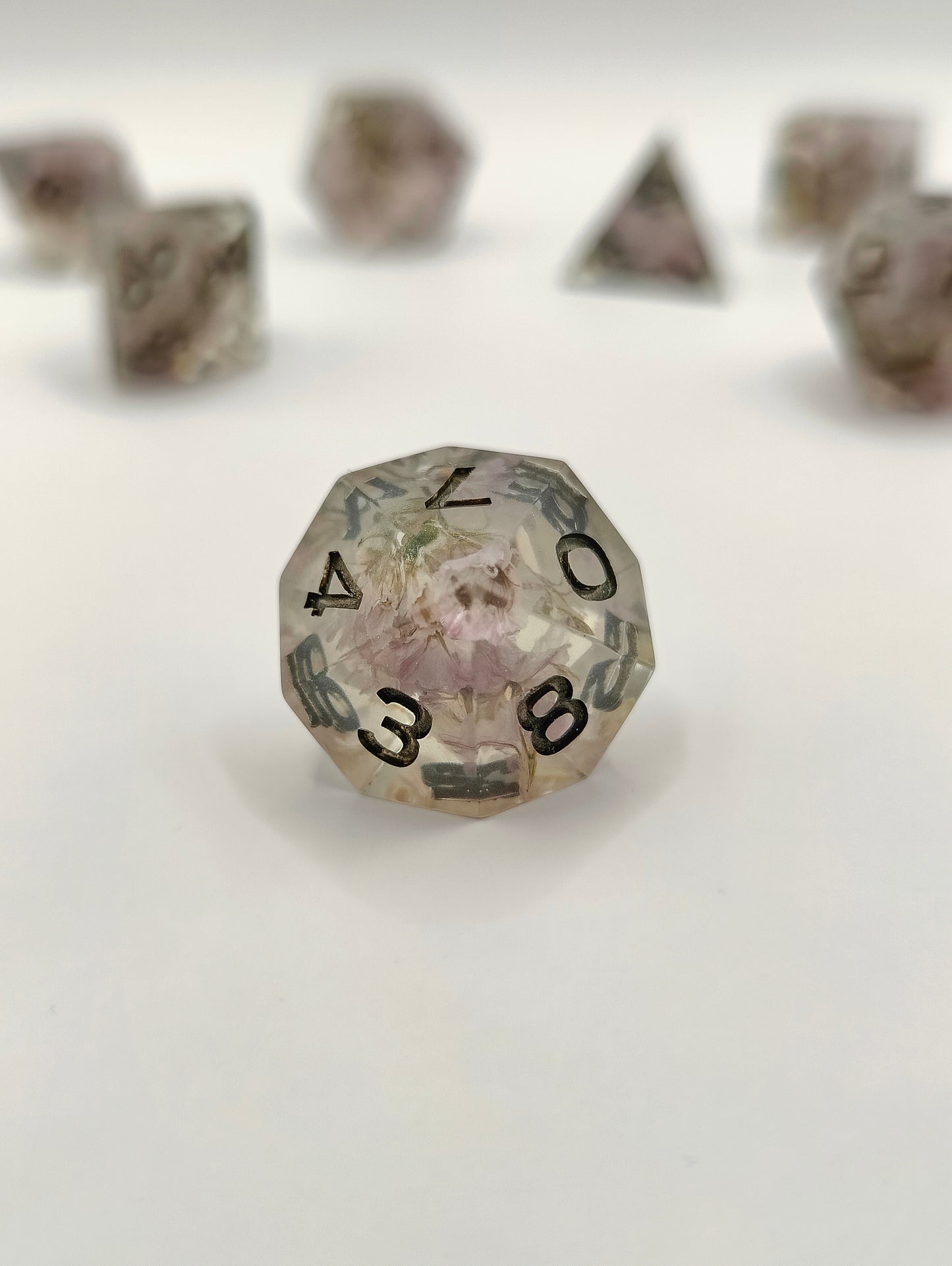 Handmade dice set: Kore's garden