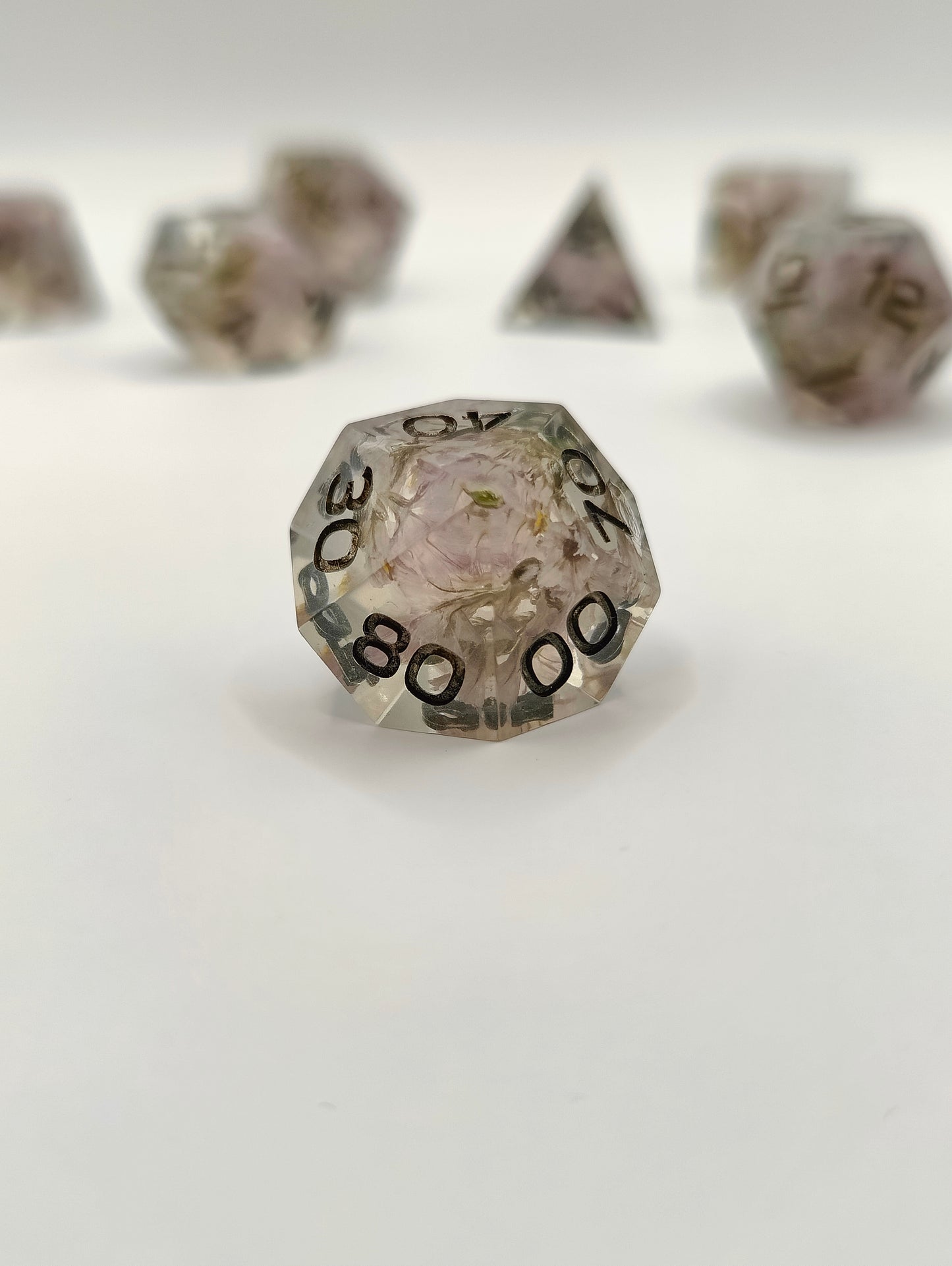 Handmade dice set: Kore's garden