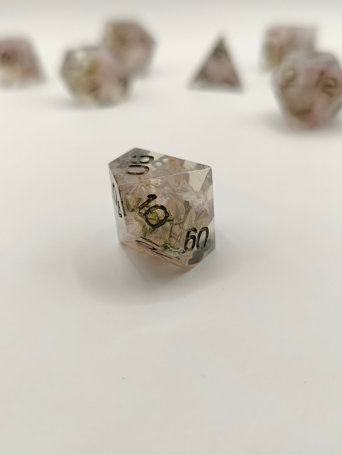 Handmade dice set: Kore's garden