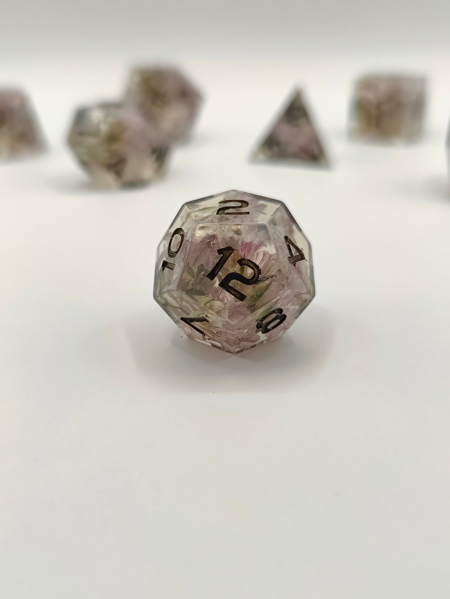 Handmade dice set: Kore's garden