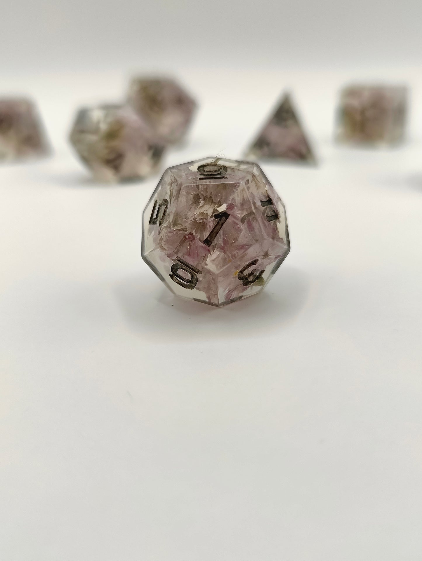 Handmade dice set: Kore's garden