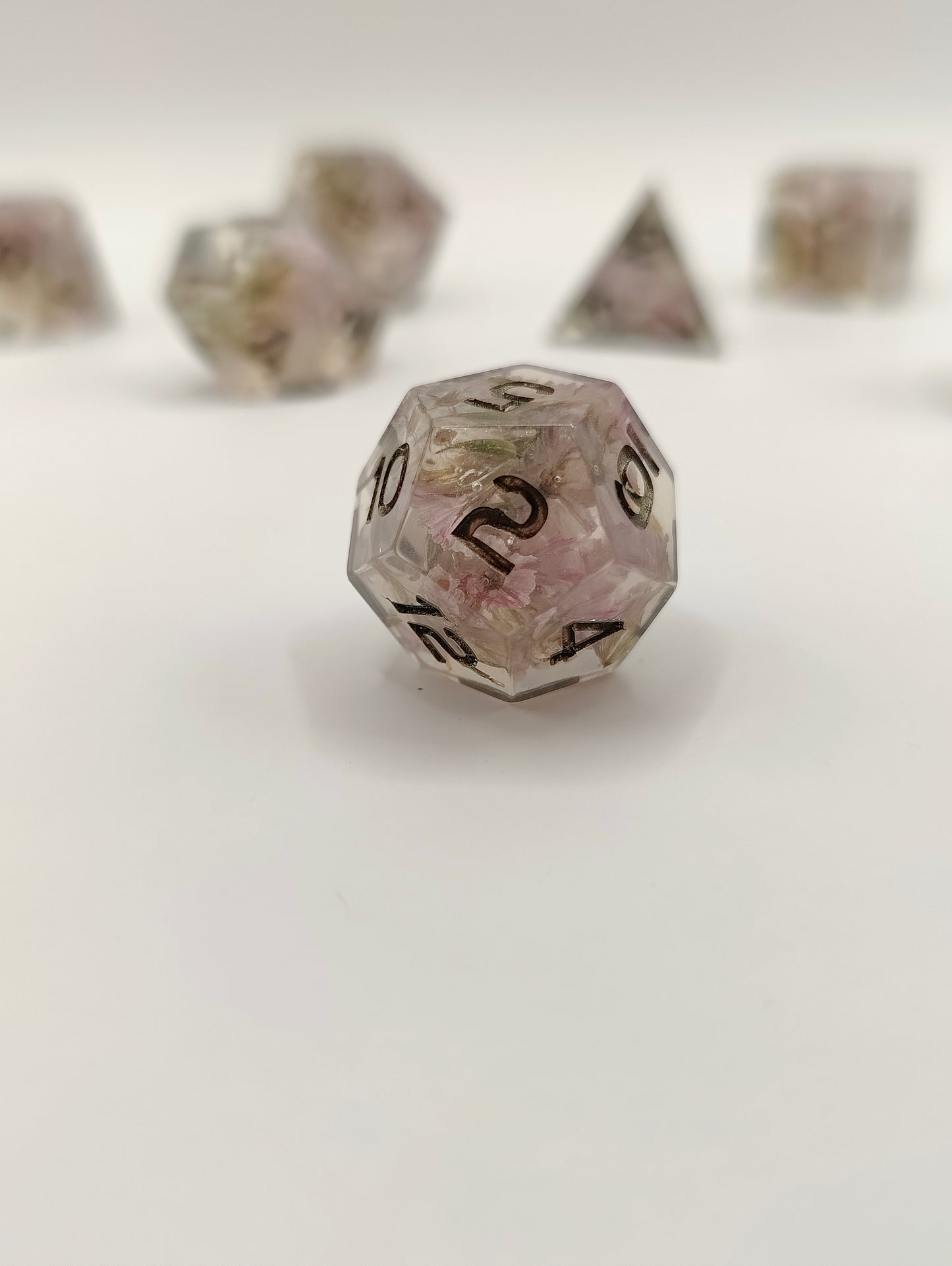 Handmade dice set: Kore's garden