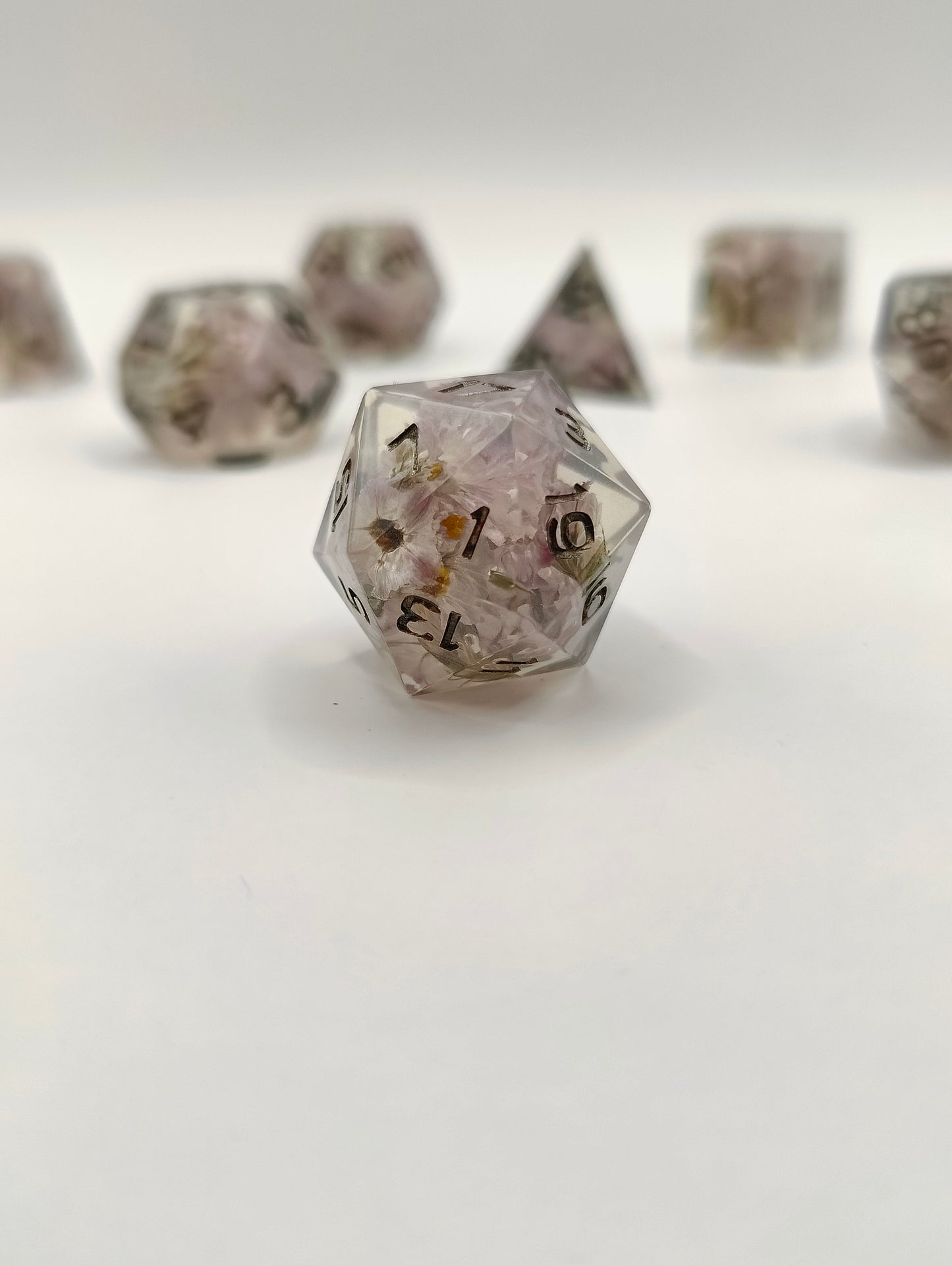 Handmade dice set: Kore's garden