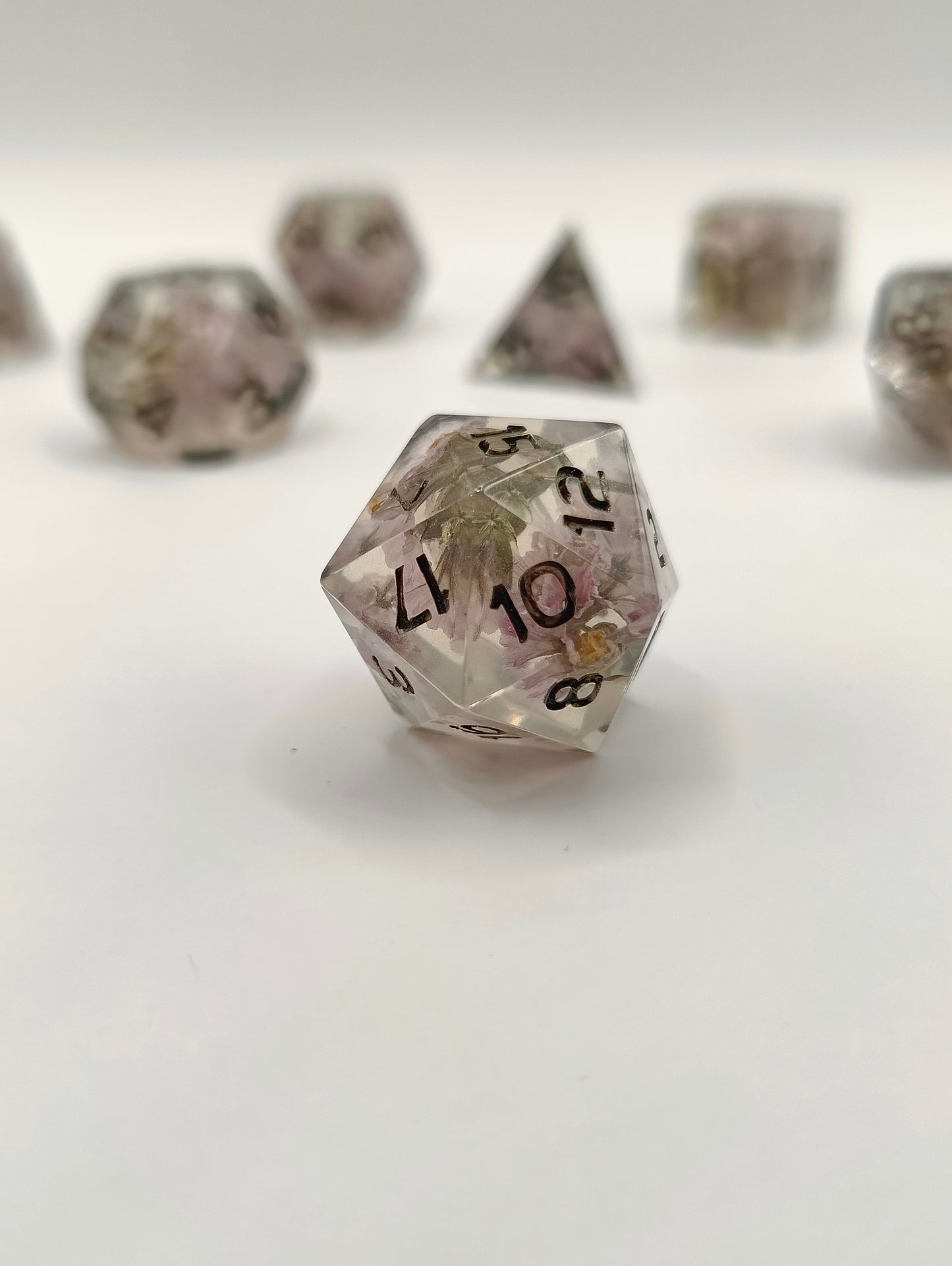 Handmade dice set: Kore's garden