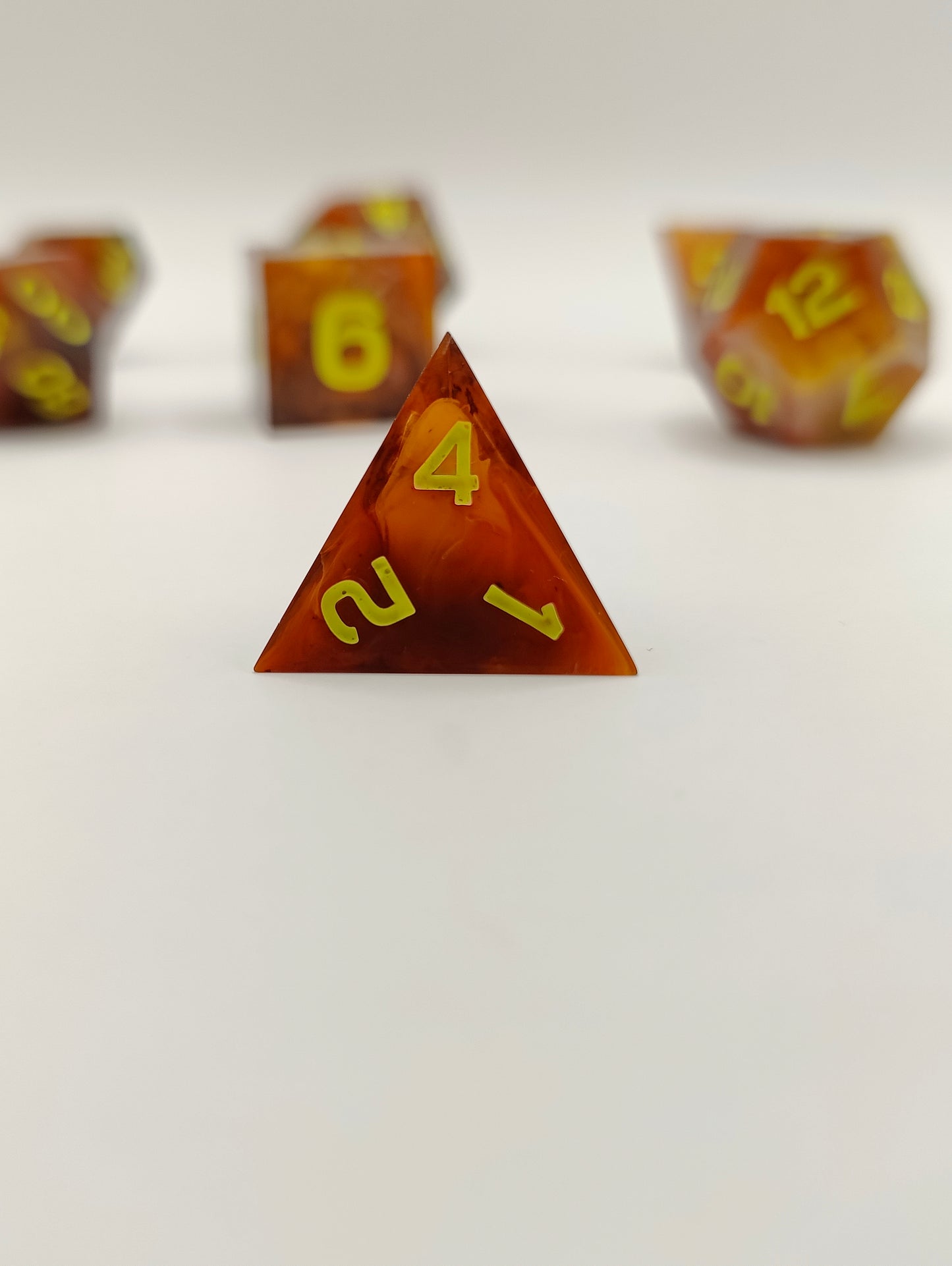 Handmade dice set: Thai iced tea