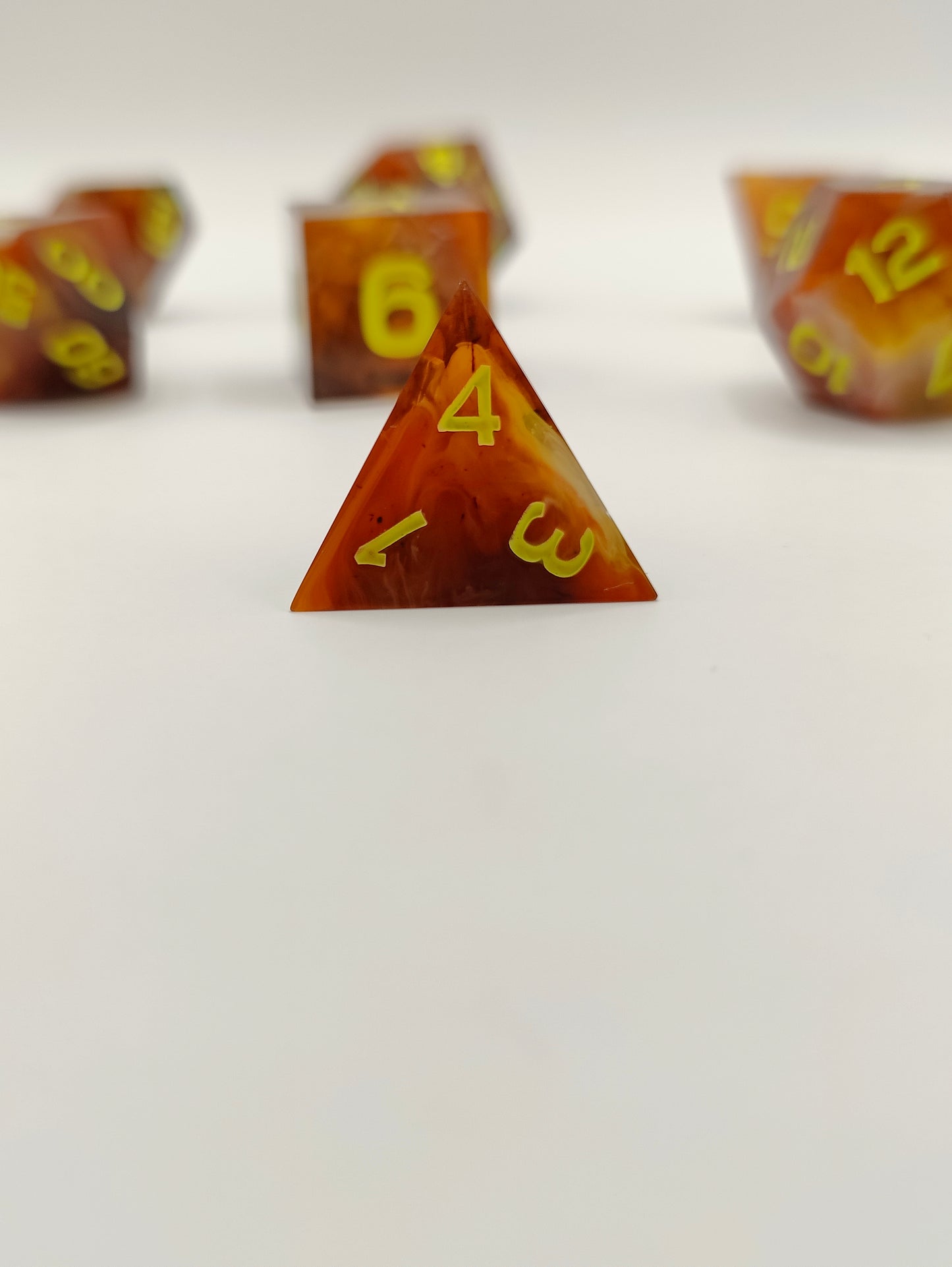 Handmade dice set: Thai iced tea