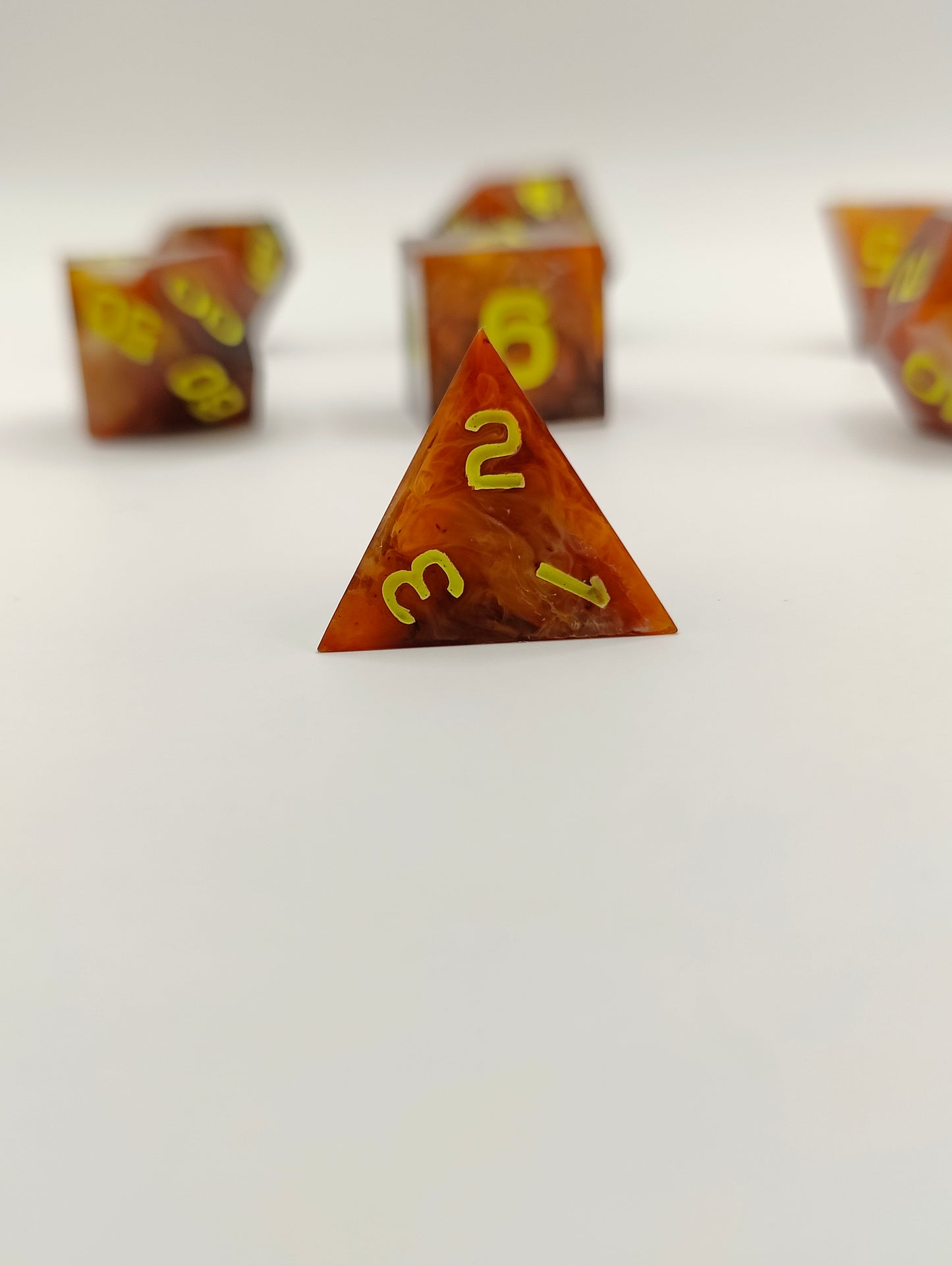 Handmade dice set: Thai iced tea