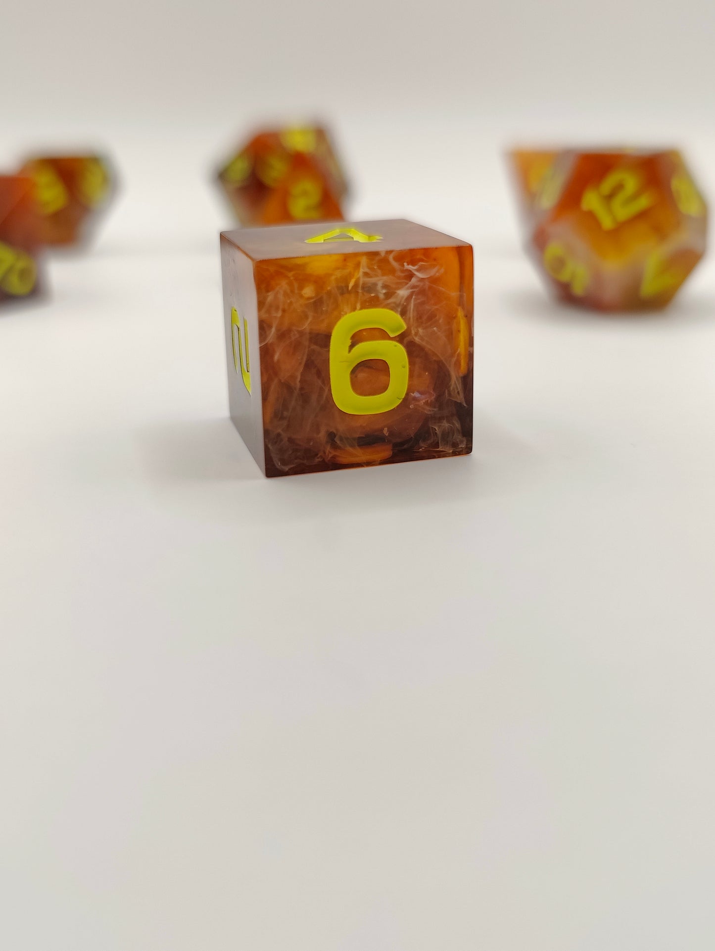 Handmade dice set: Thai iced tea