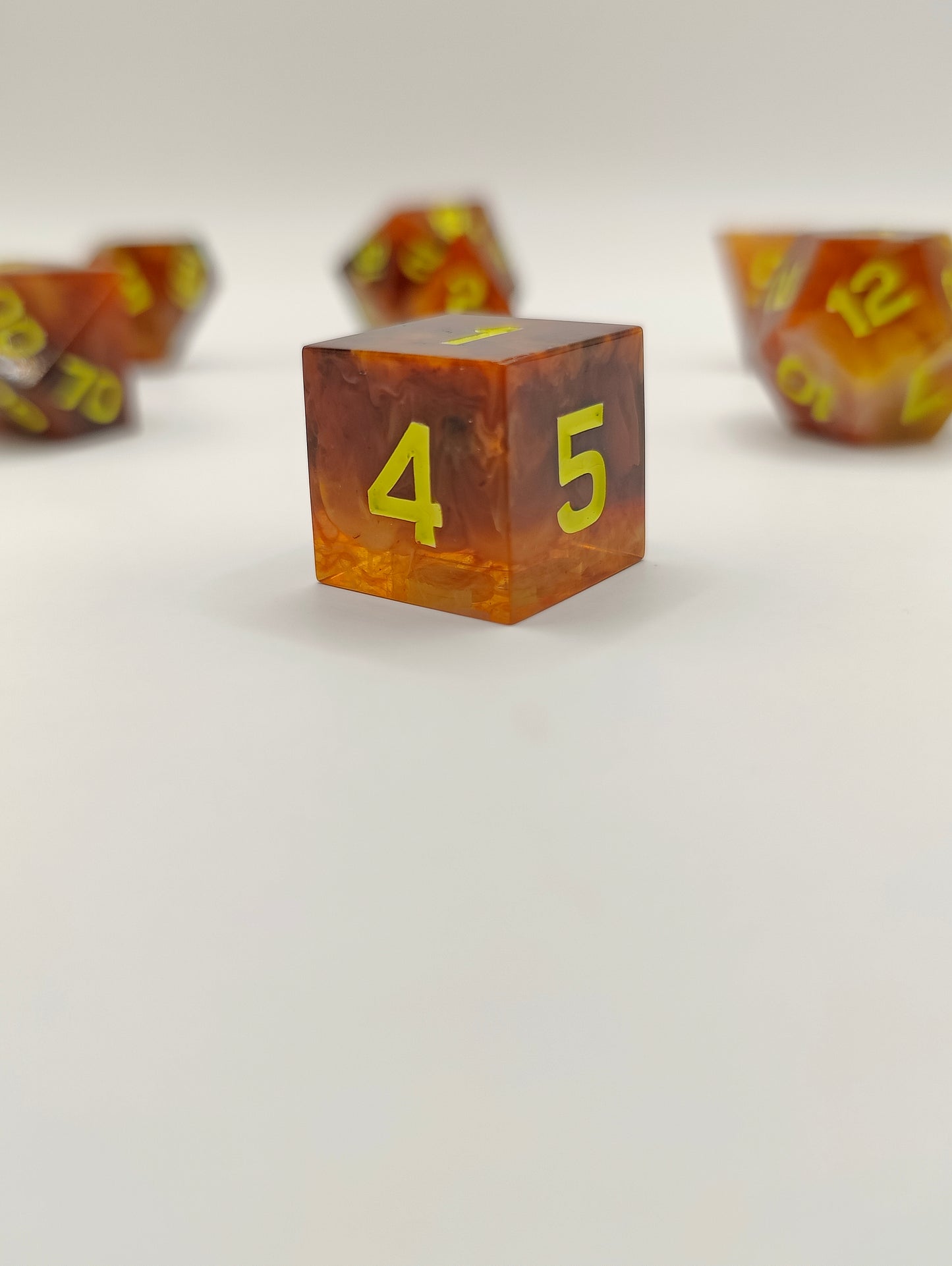 Handmade dice set: Thai iced tea