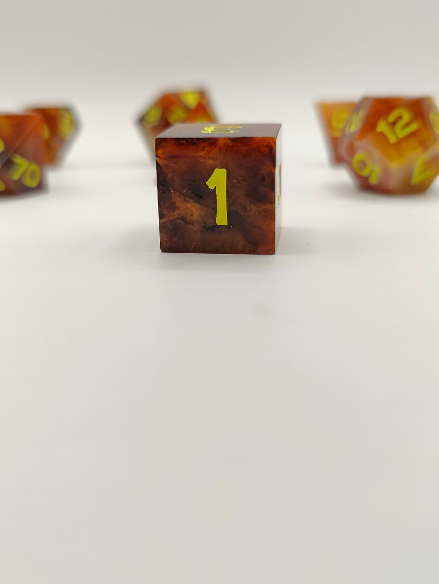 Handmade dice set: Thai iced tea