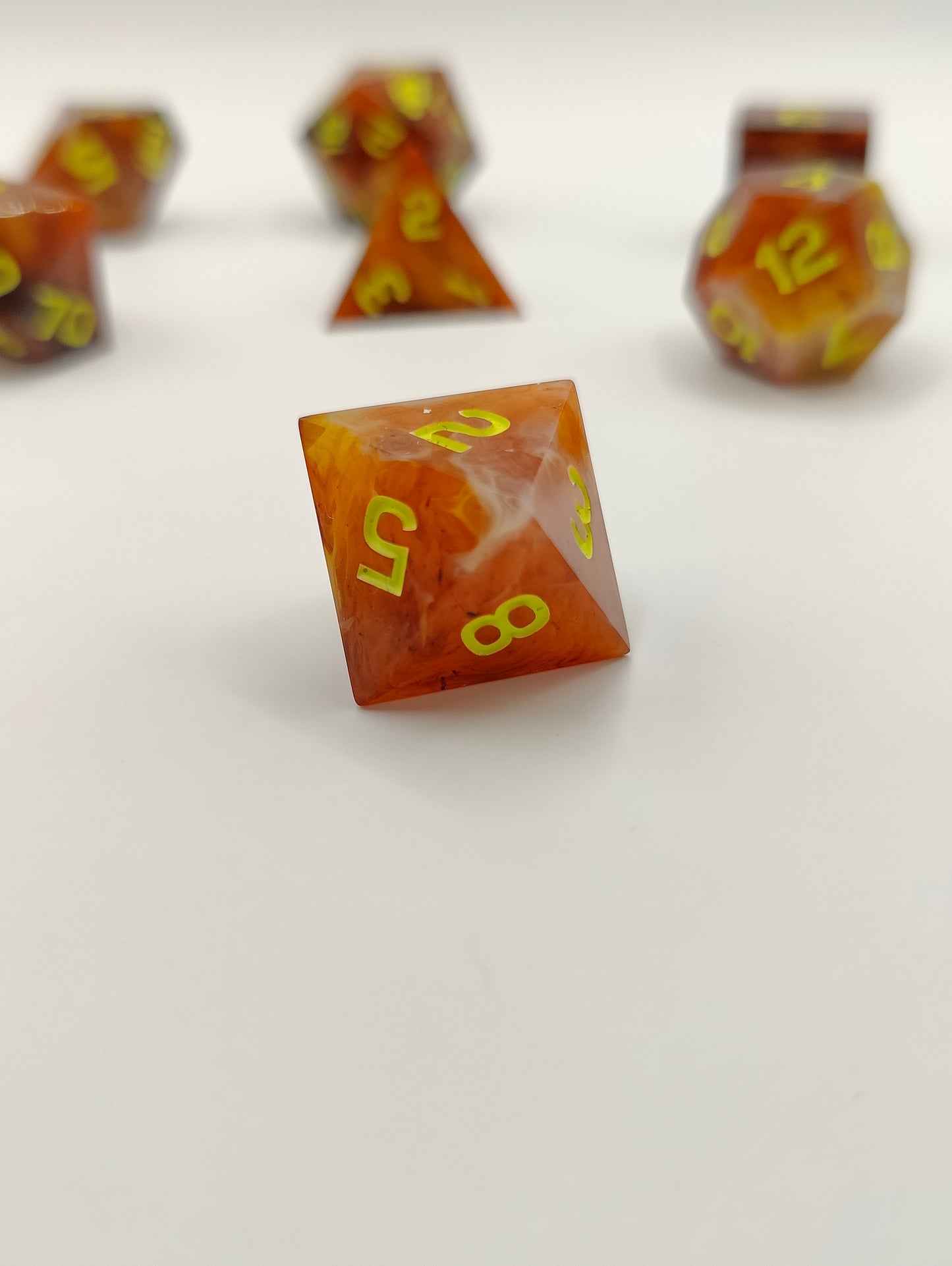 Handmade dice set: Thai iced tea