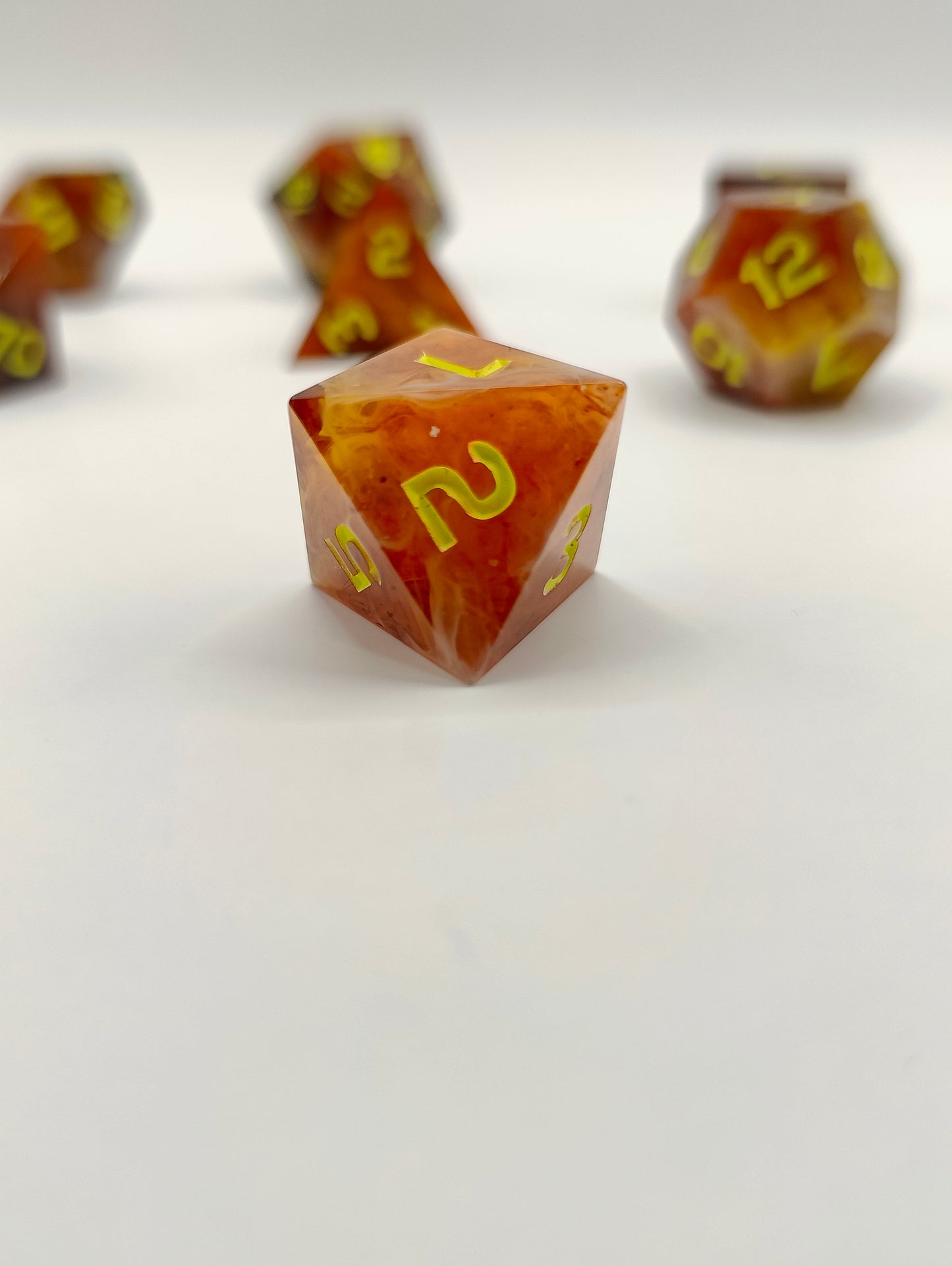 Handmade dice set: Thai iced tea