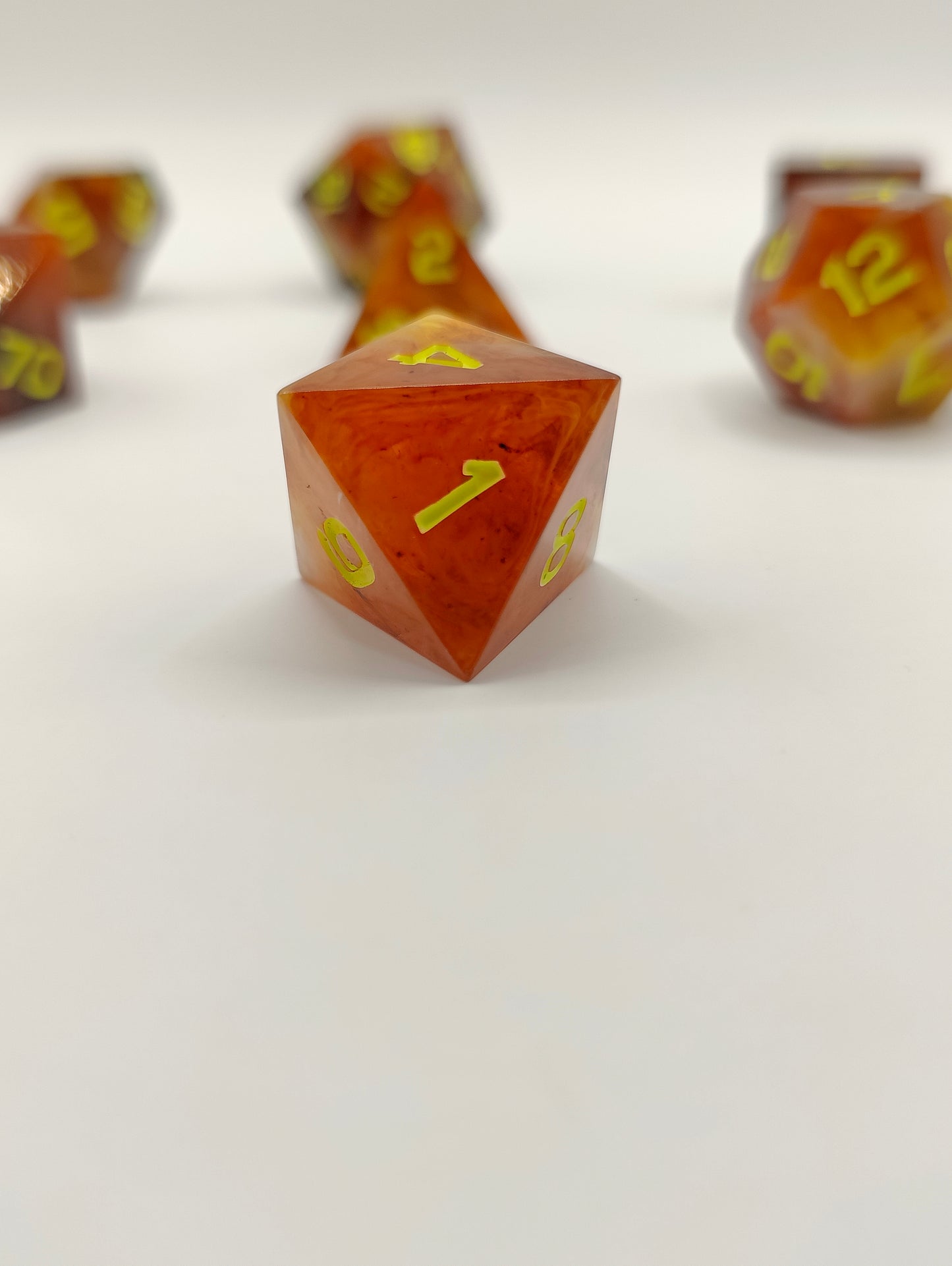 Handmade dice set: Thai iced tea