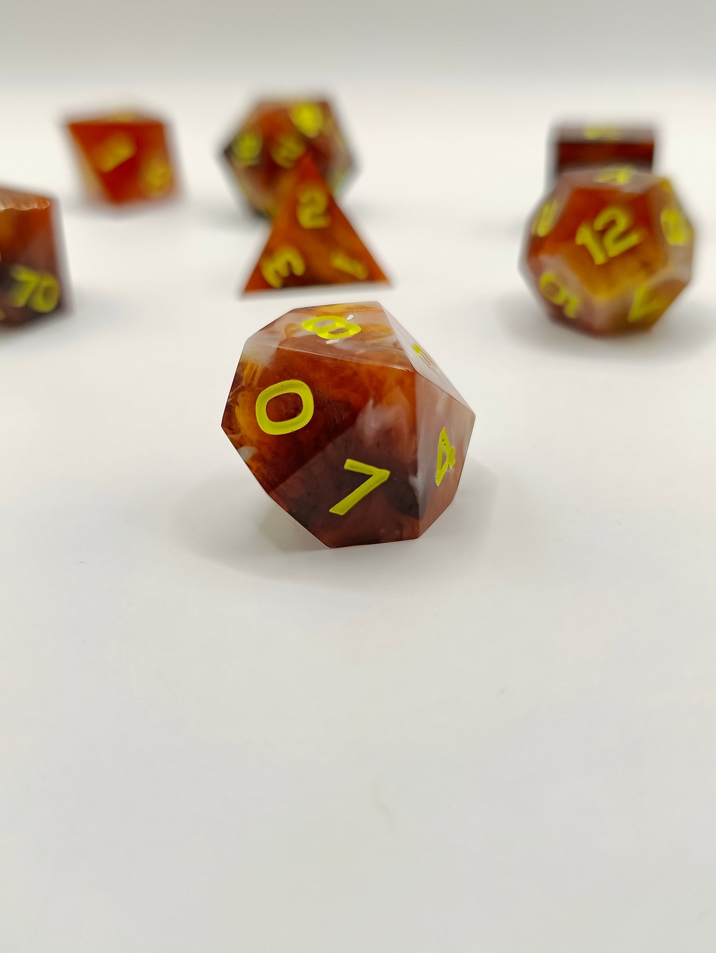 Handmade dice set: Thai iced tea