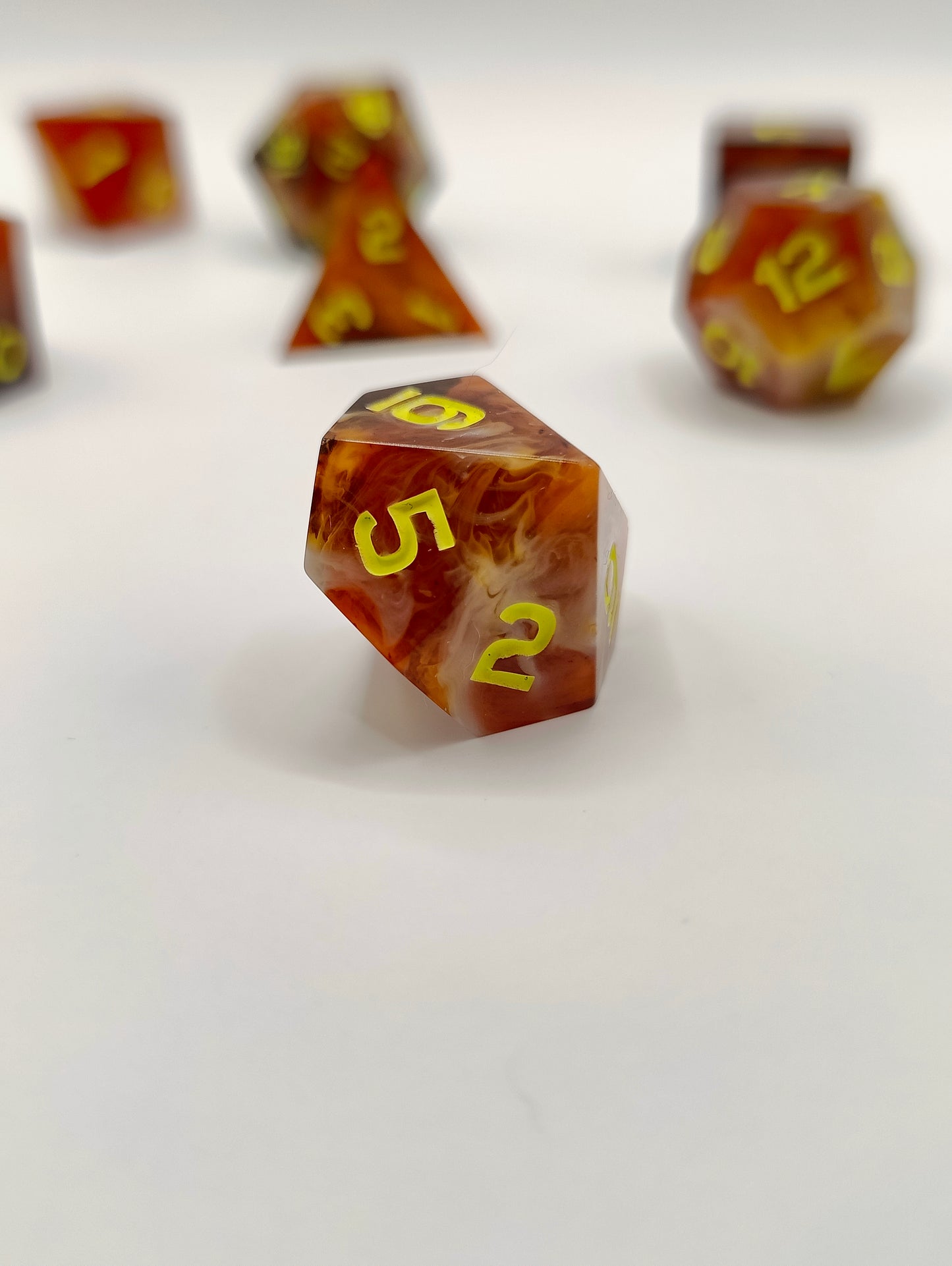 Handmade dice set: Thai iced tea