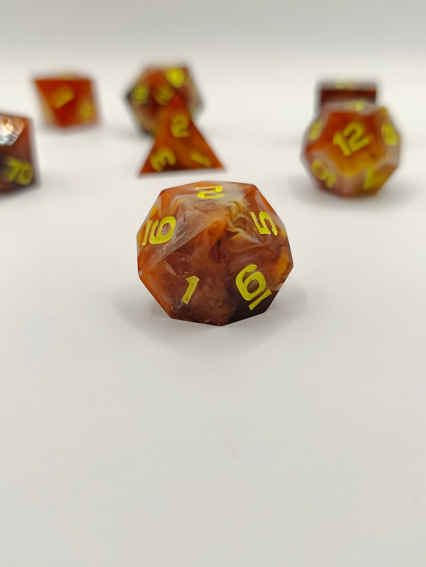 Handmade dice set: Thai iced tea