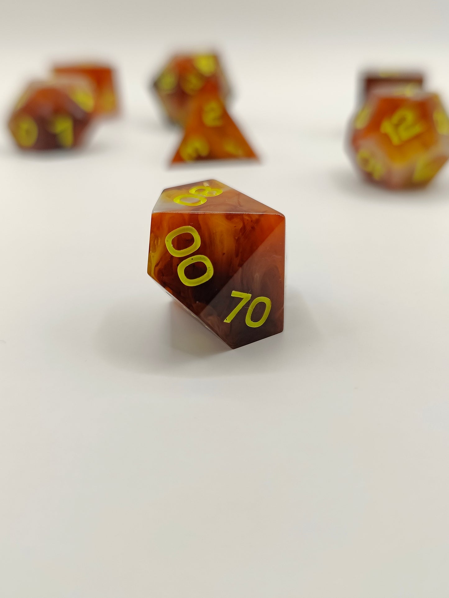 Handmade dice set: Thai iced tea