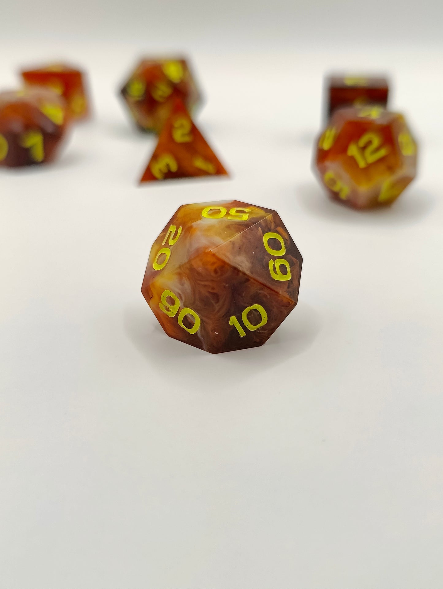 Handmade dice set: Thai iced tea