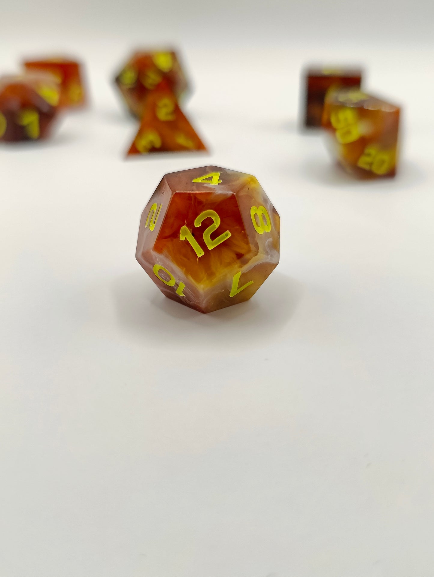 Handmade dice set: Thai iced tea