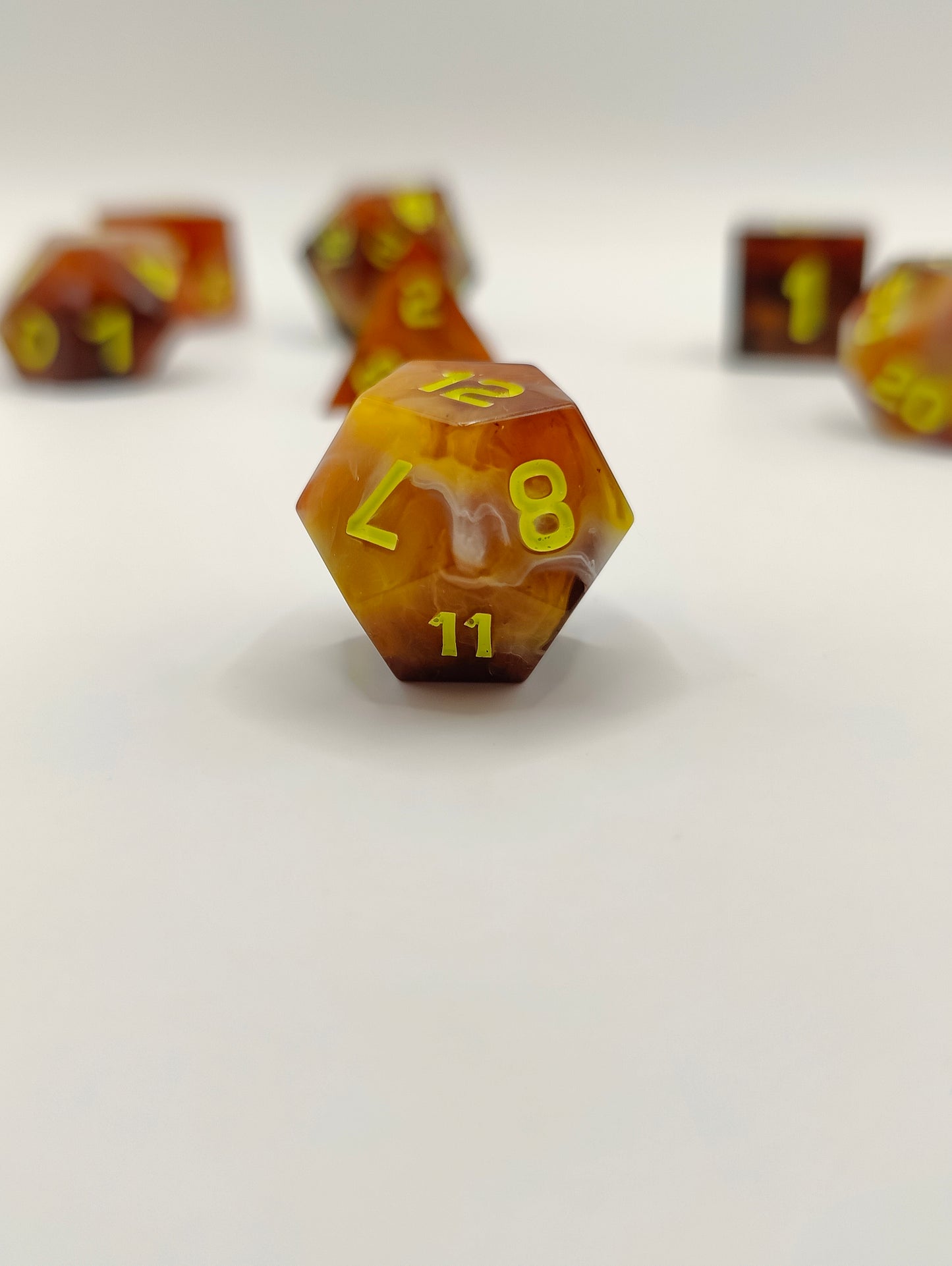 Handmade dice set: Thai iced tea