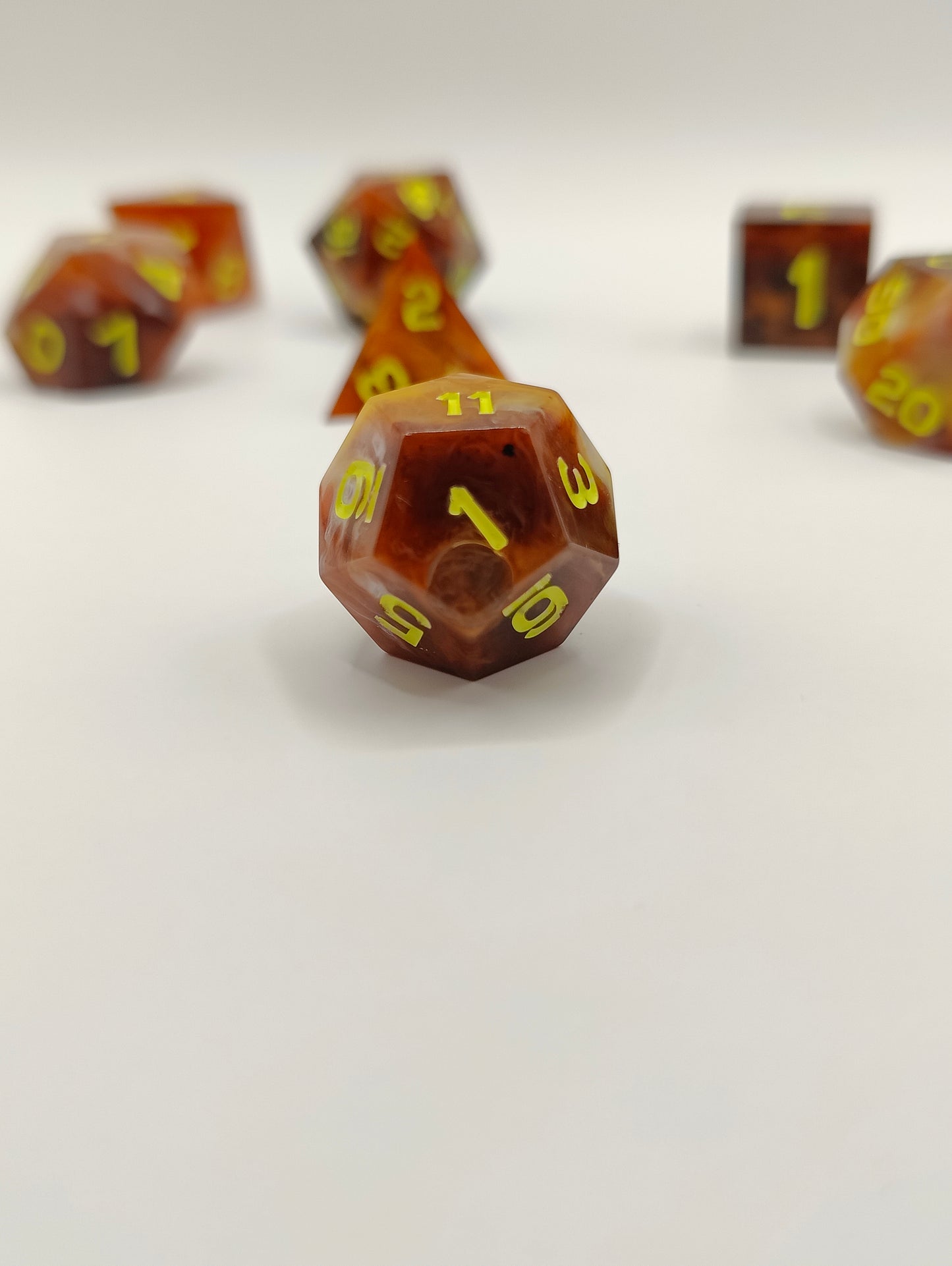 Handmade dice set: Thai iced tea