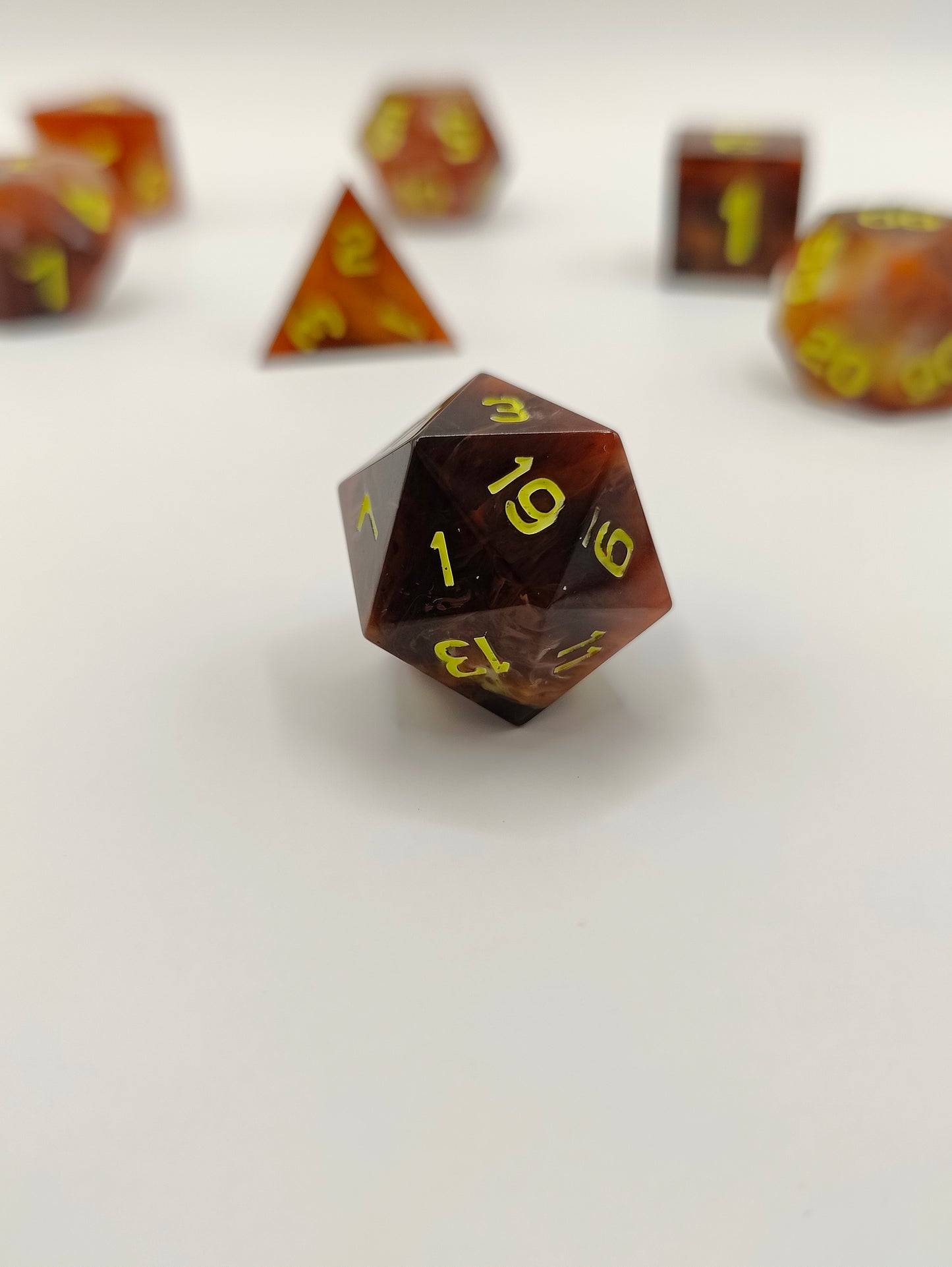 Handmade dice set: Thai iced tea