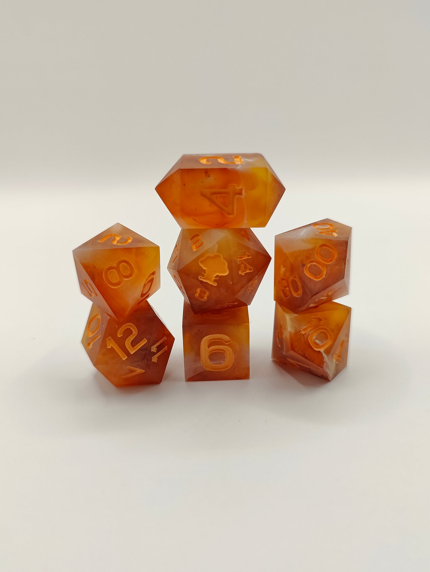 Mini dice set: Thai iced tea, matte finish