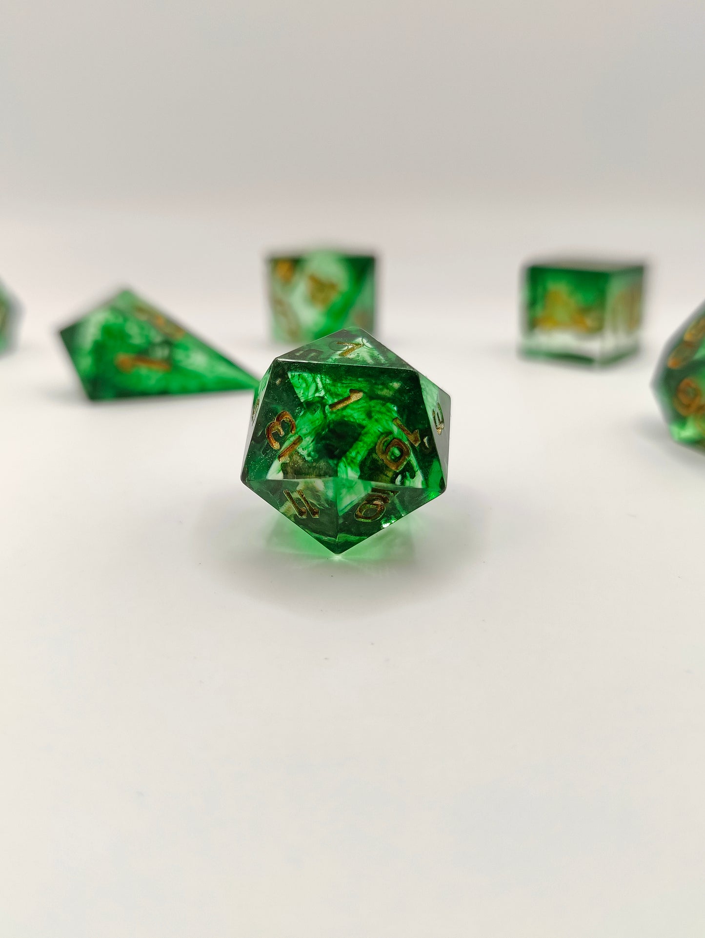 Mini dice set: Emeralds