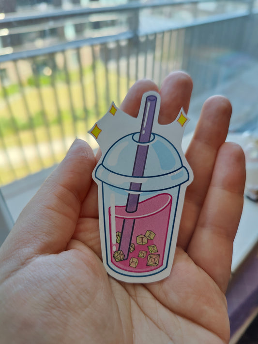 Dice bubble tea sticker