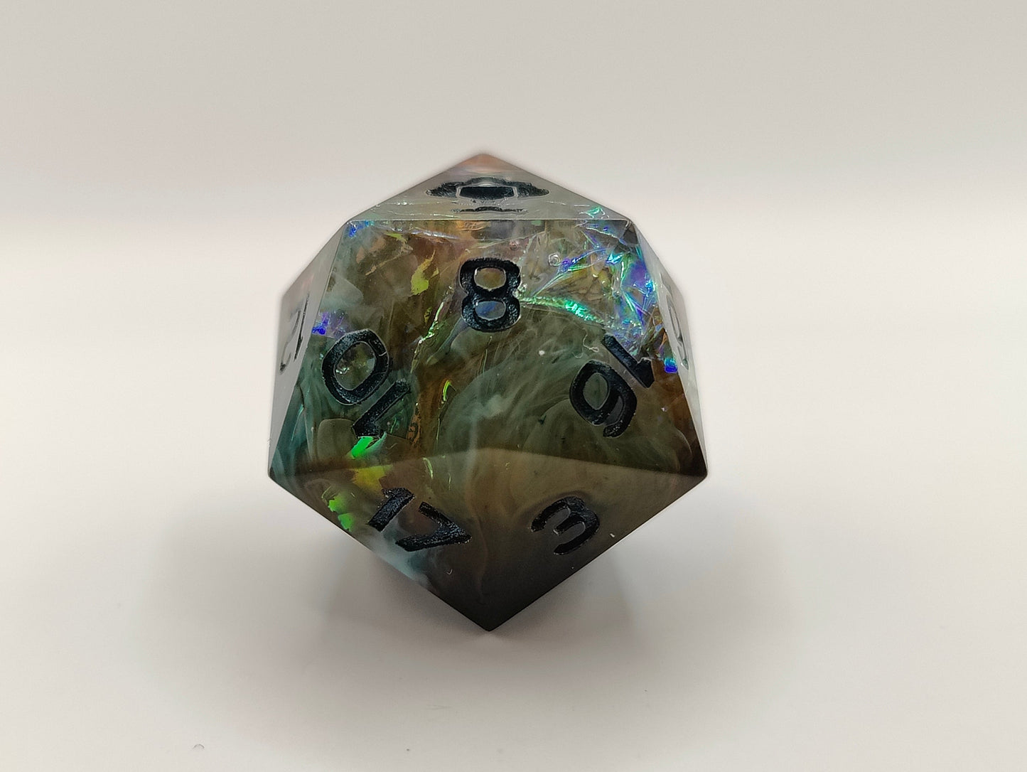 Handmade single D20: Dragon's breath