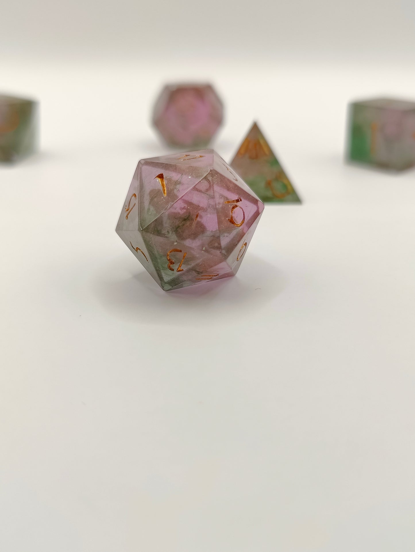 Handmade dice set: Watermelon sugar
