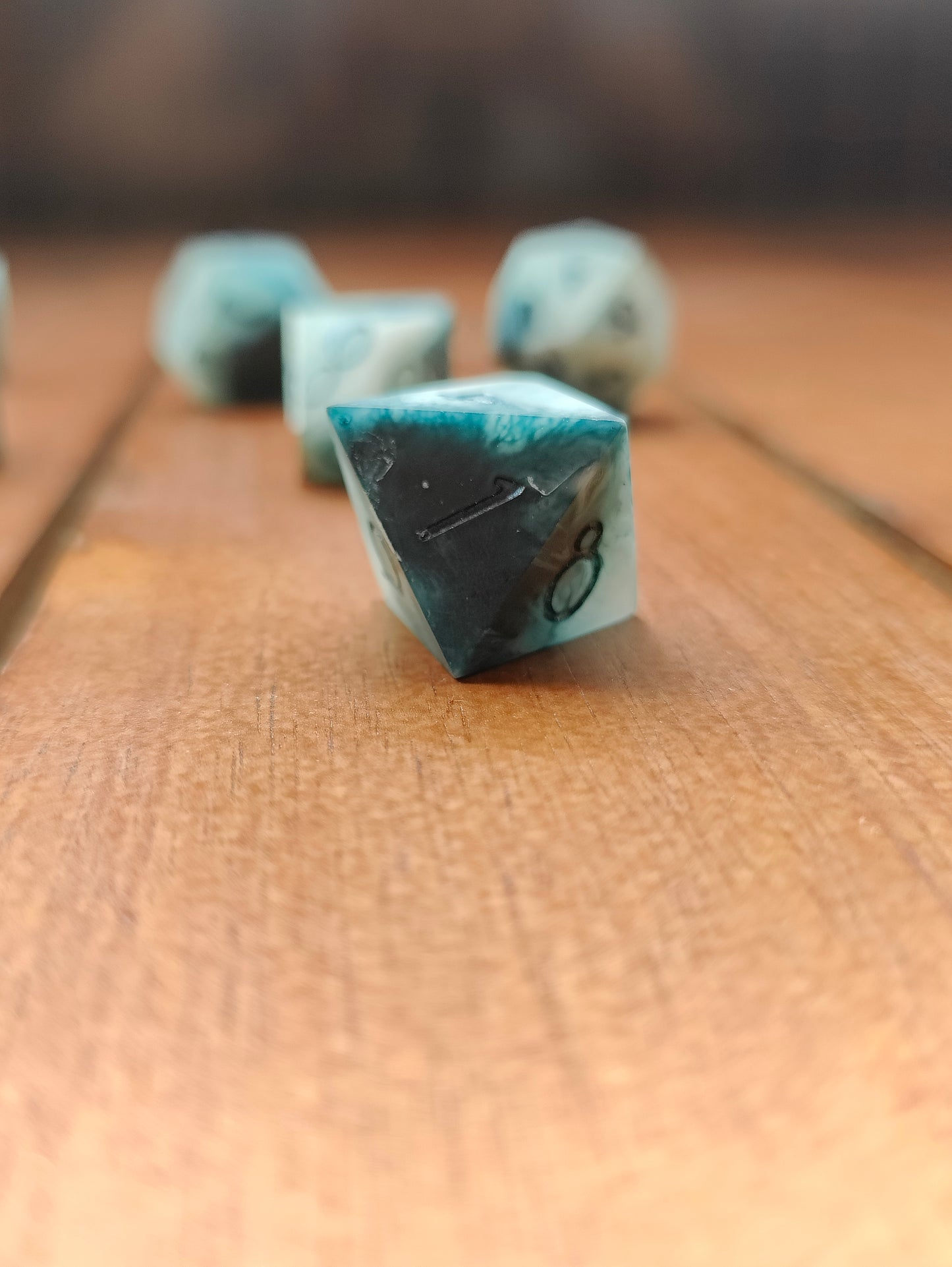 Handmade dice set: Cloudy nebula