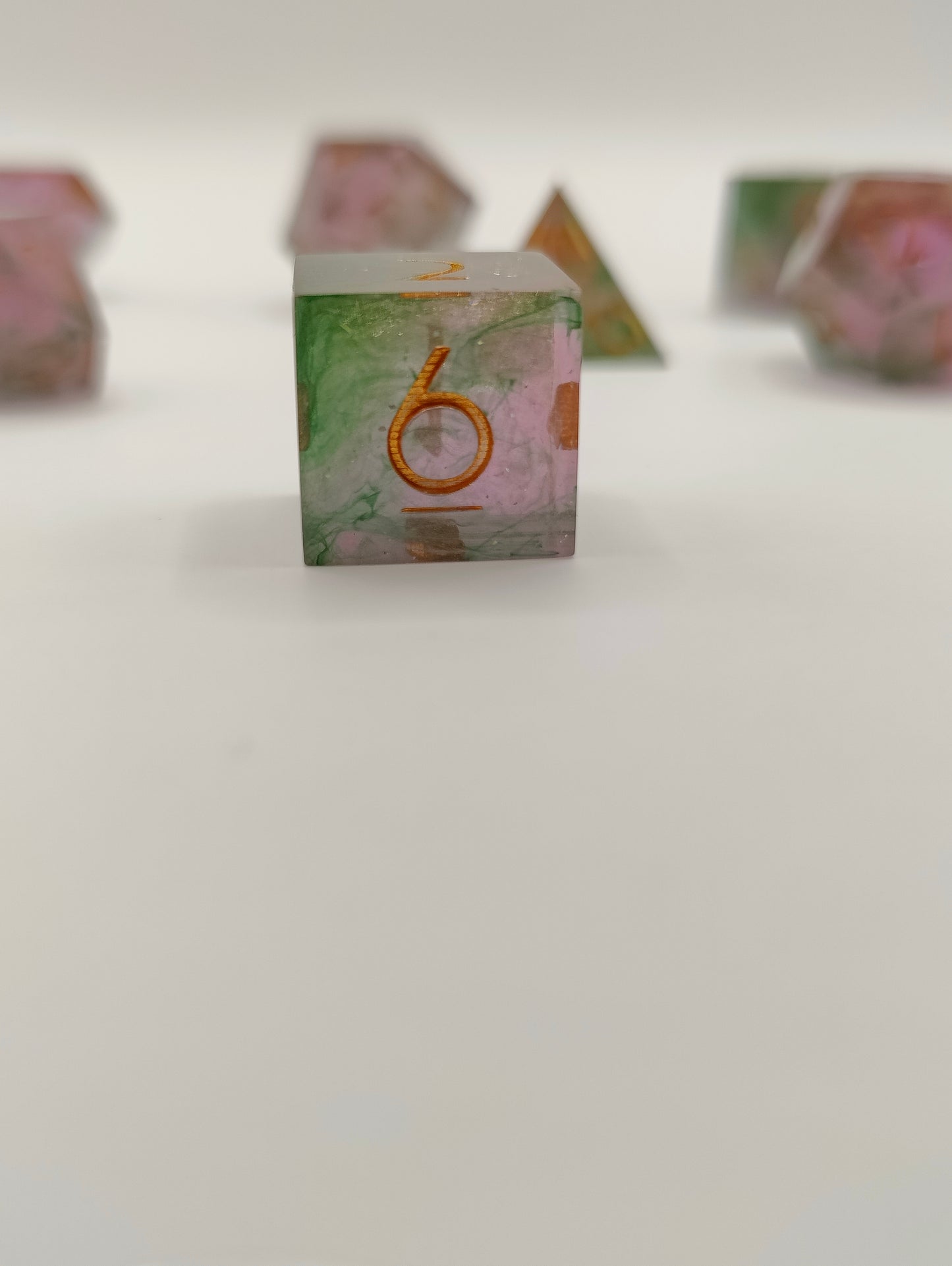 Handmade dice set: Watermelon sugar