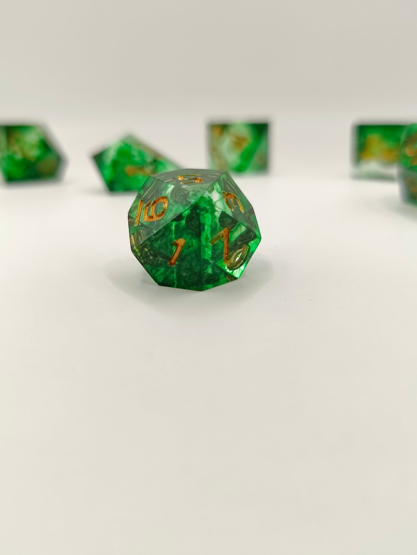 Mini dice set: Emeralds