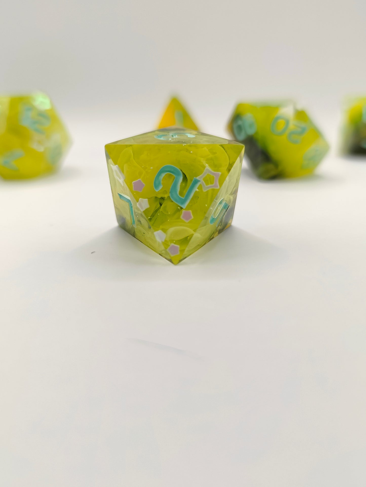 Handmade dice set: Verdant Gardens