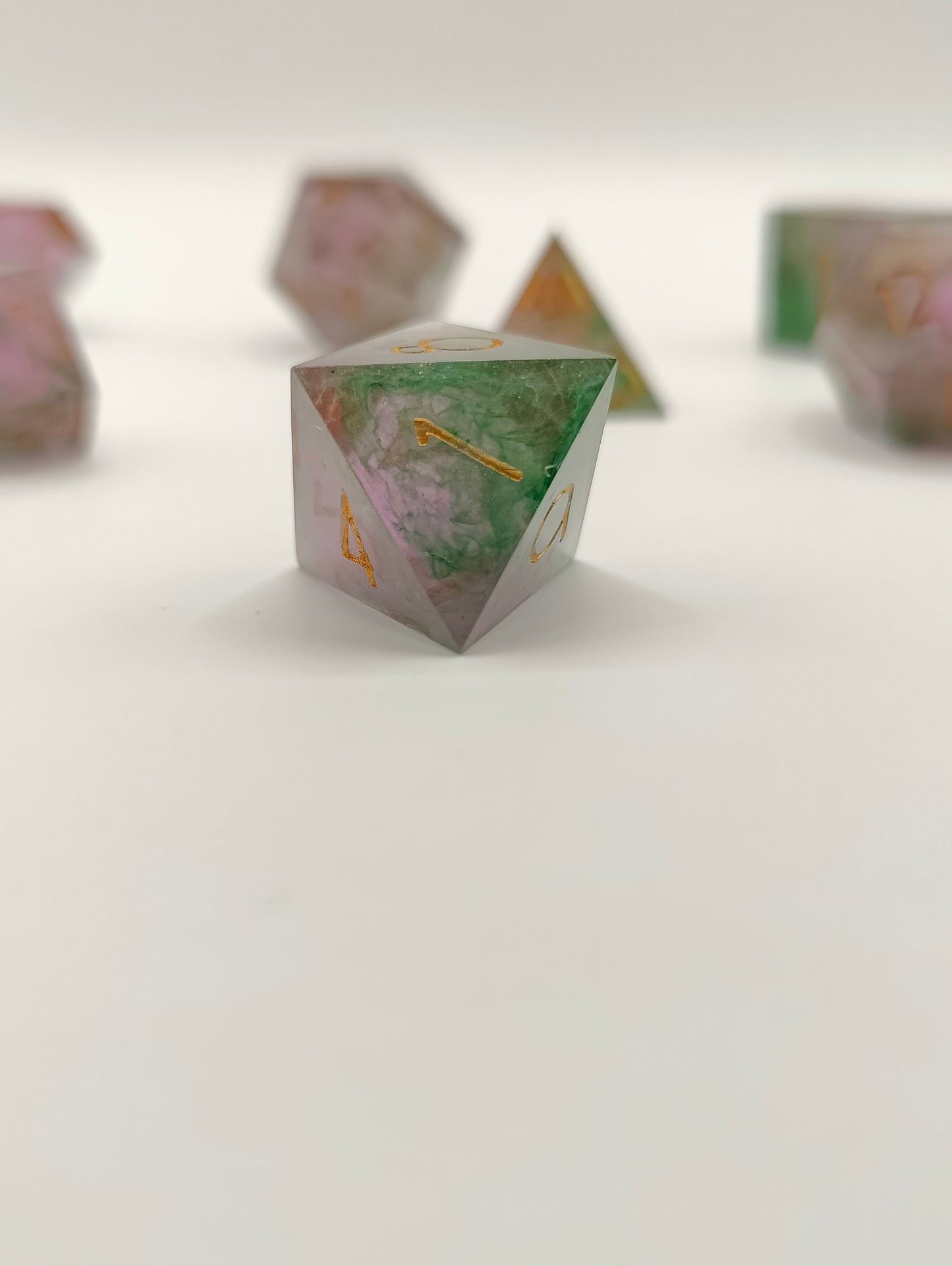 Handmade dice set: Watermelon sugar