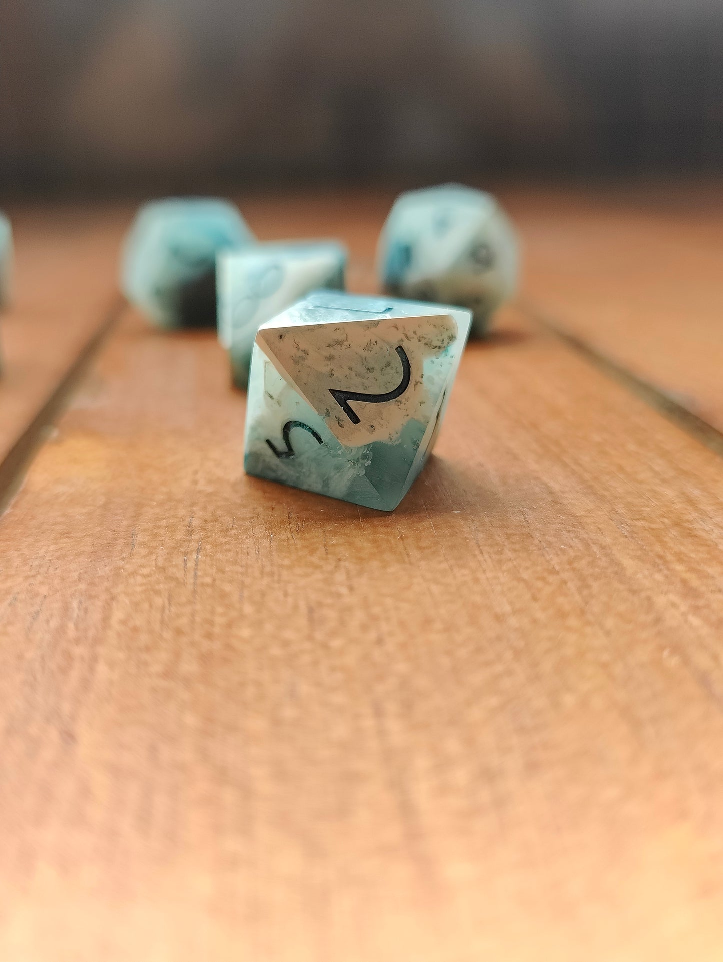 Handmade dice set: Cloudy nebula