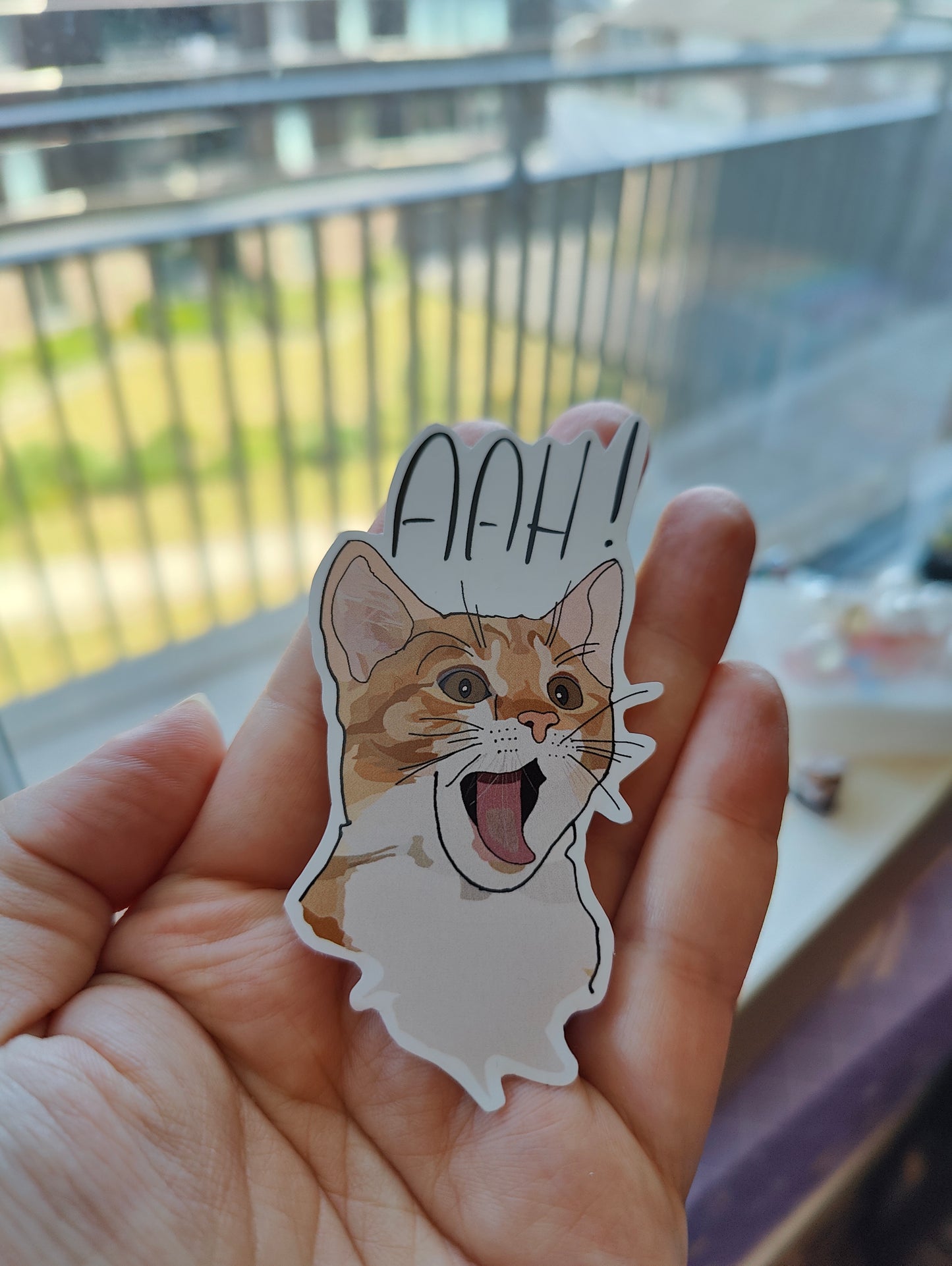 Screaming kitty sticker