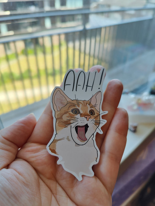 Screaming kitty sticker