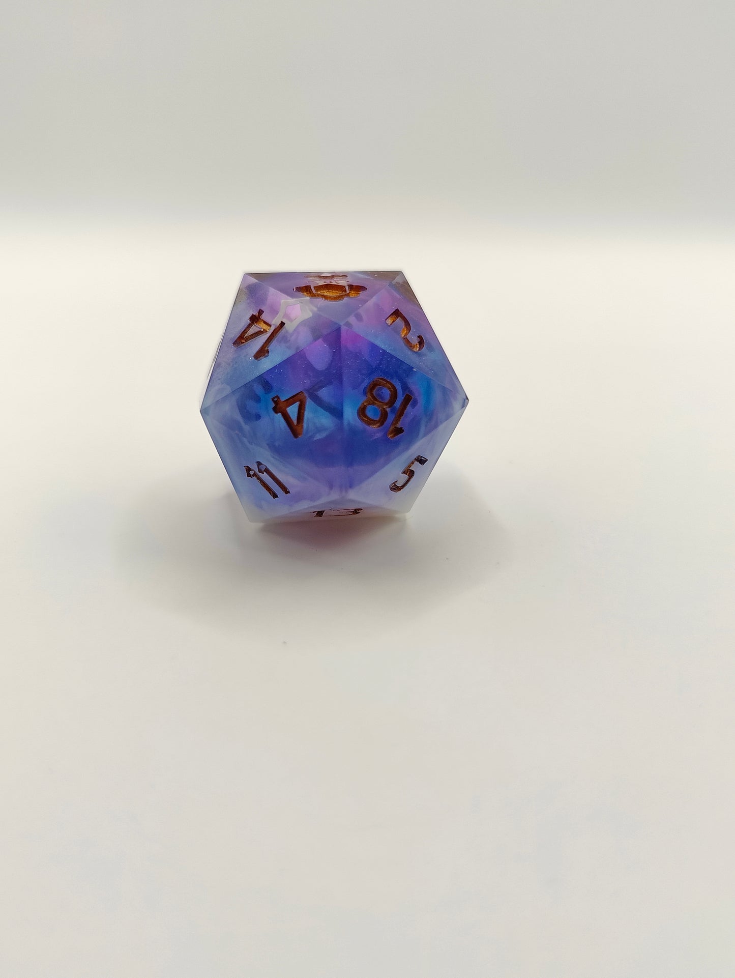 Handmade single D20: Arcane gardens gold ink
