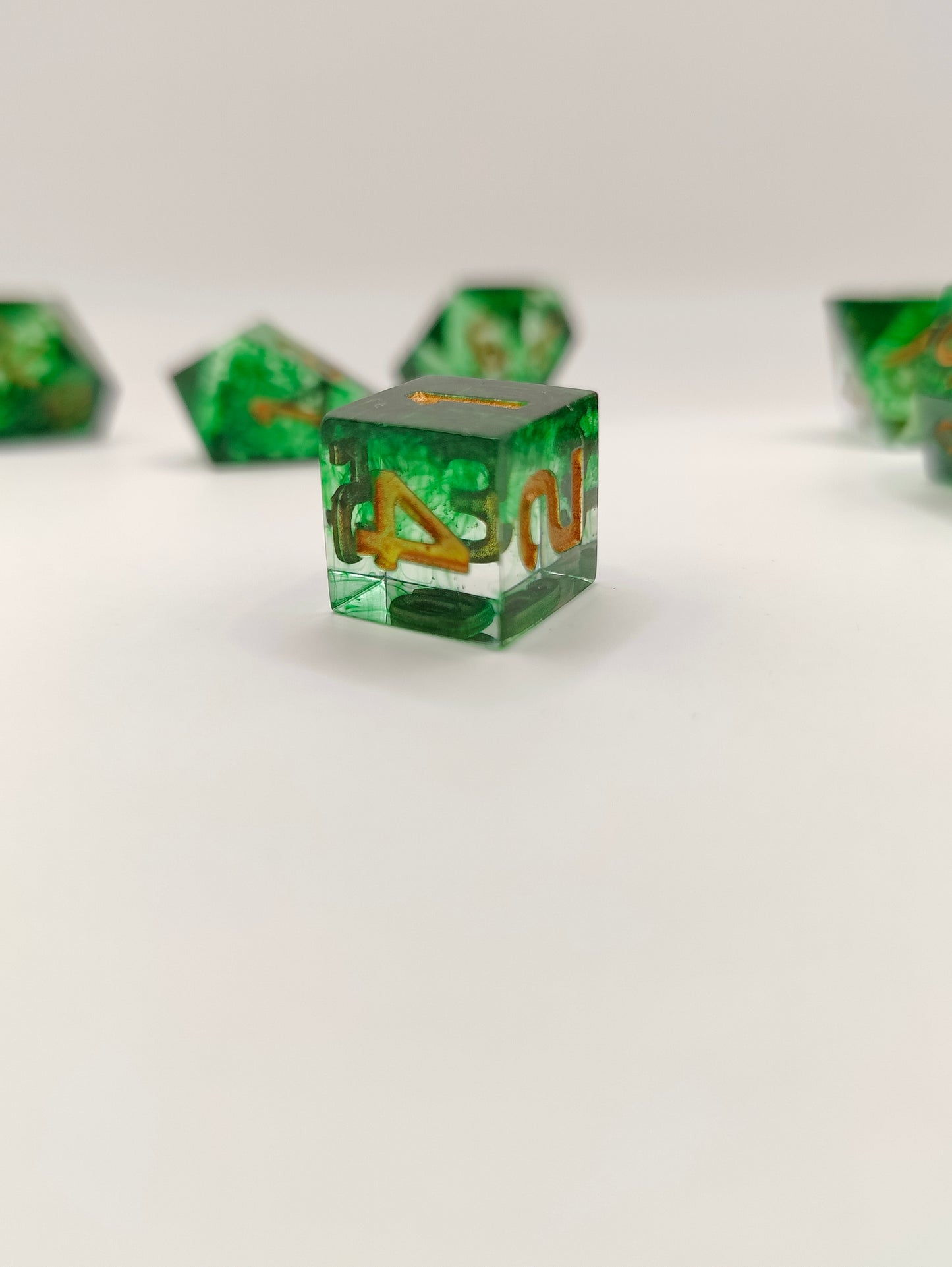 Mini dice set: Emeralds