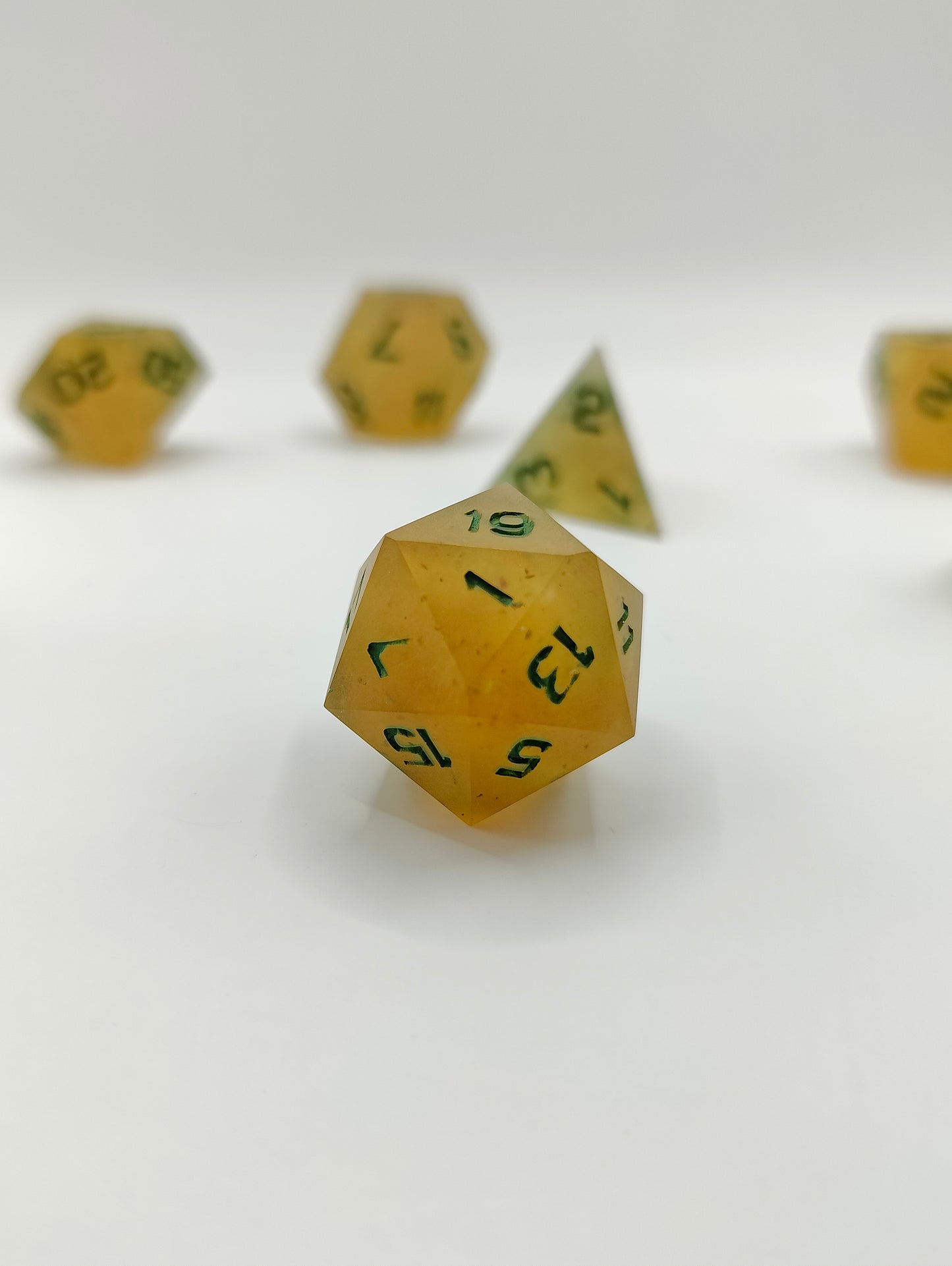 Handmade dice set: Honeyed Earth